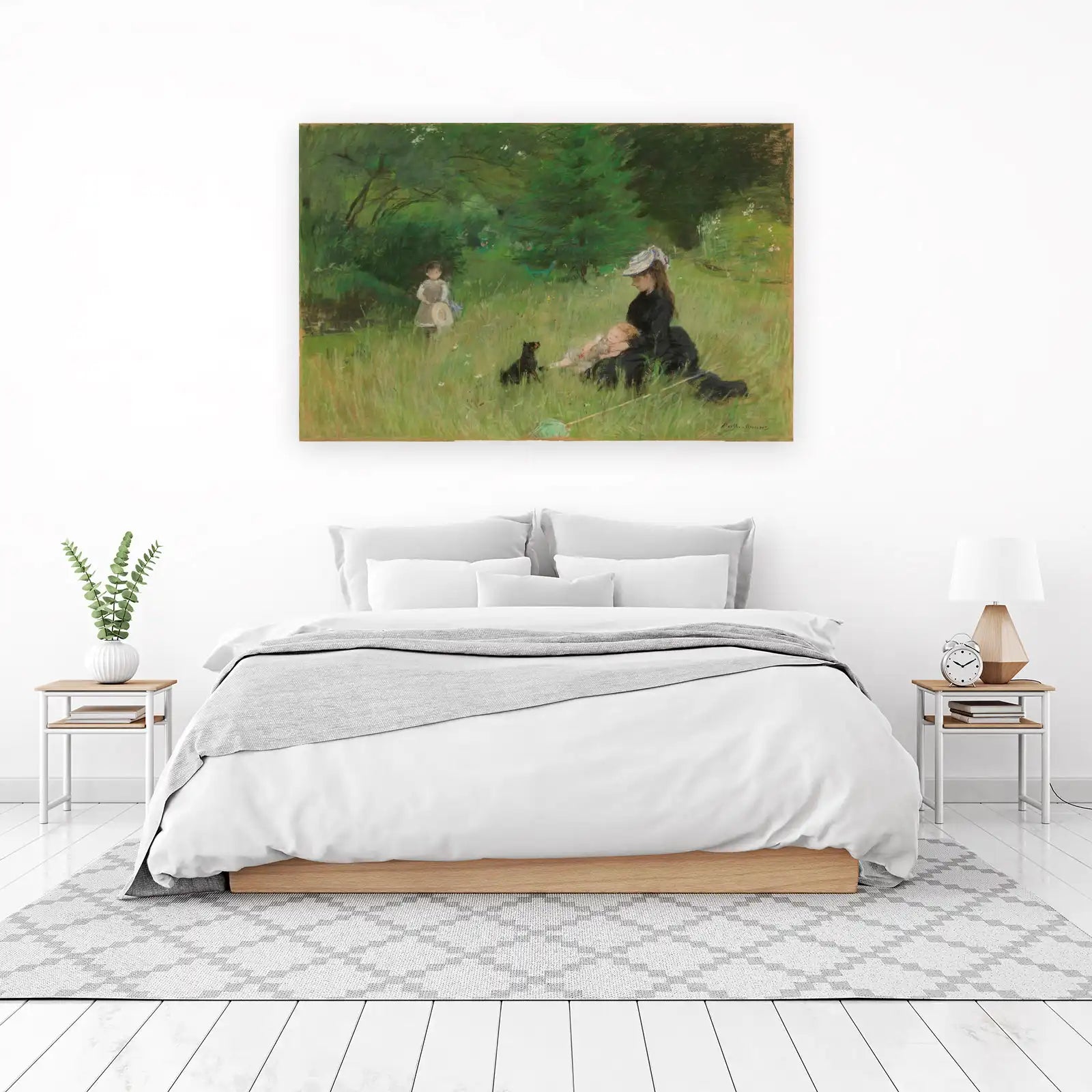 Idyllic Garden Scene with Mother & Children Wall Art