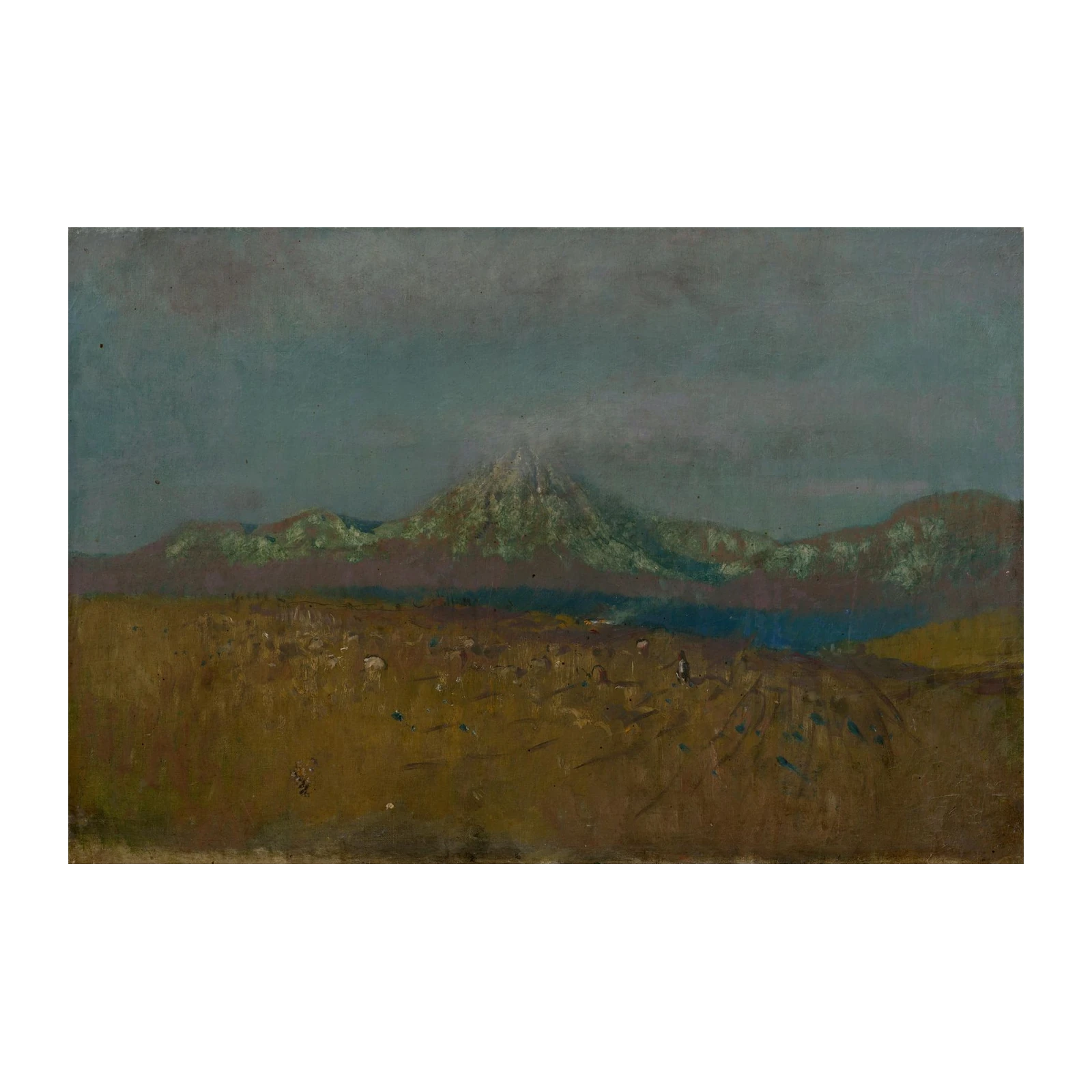 Misty Mountain Landscape & Field Wall Art