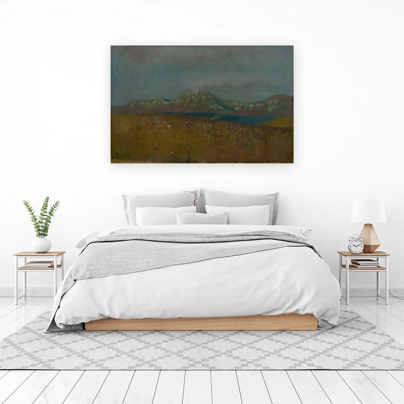Misty Mountain Landscape & Field Wall Art