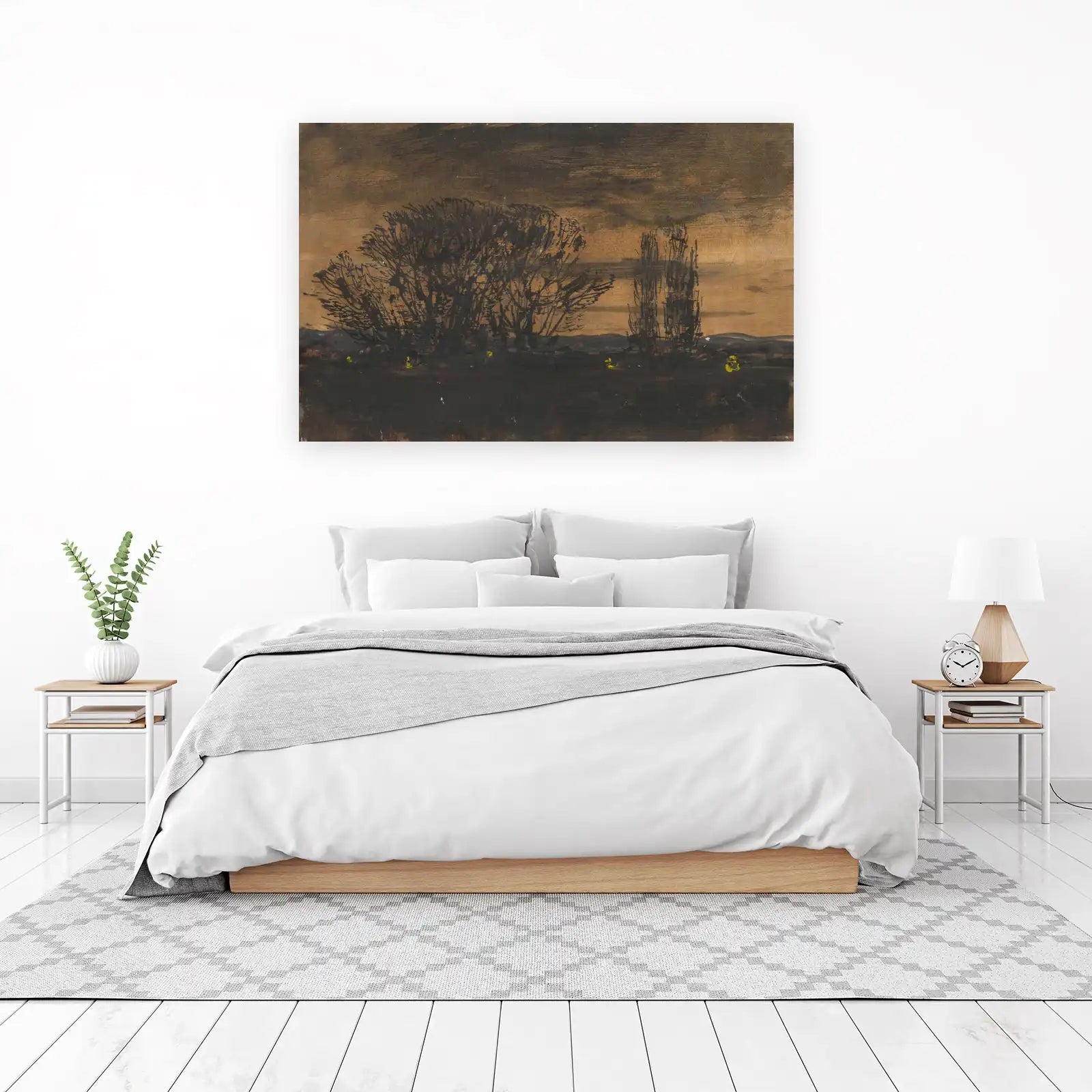 Moody Twilight Landscape Trees Wall Art