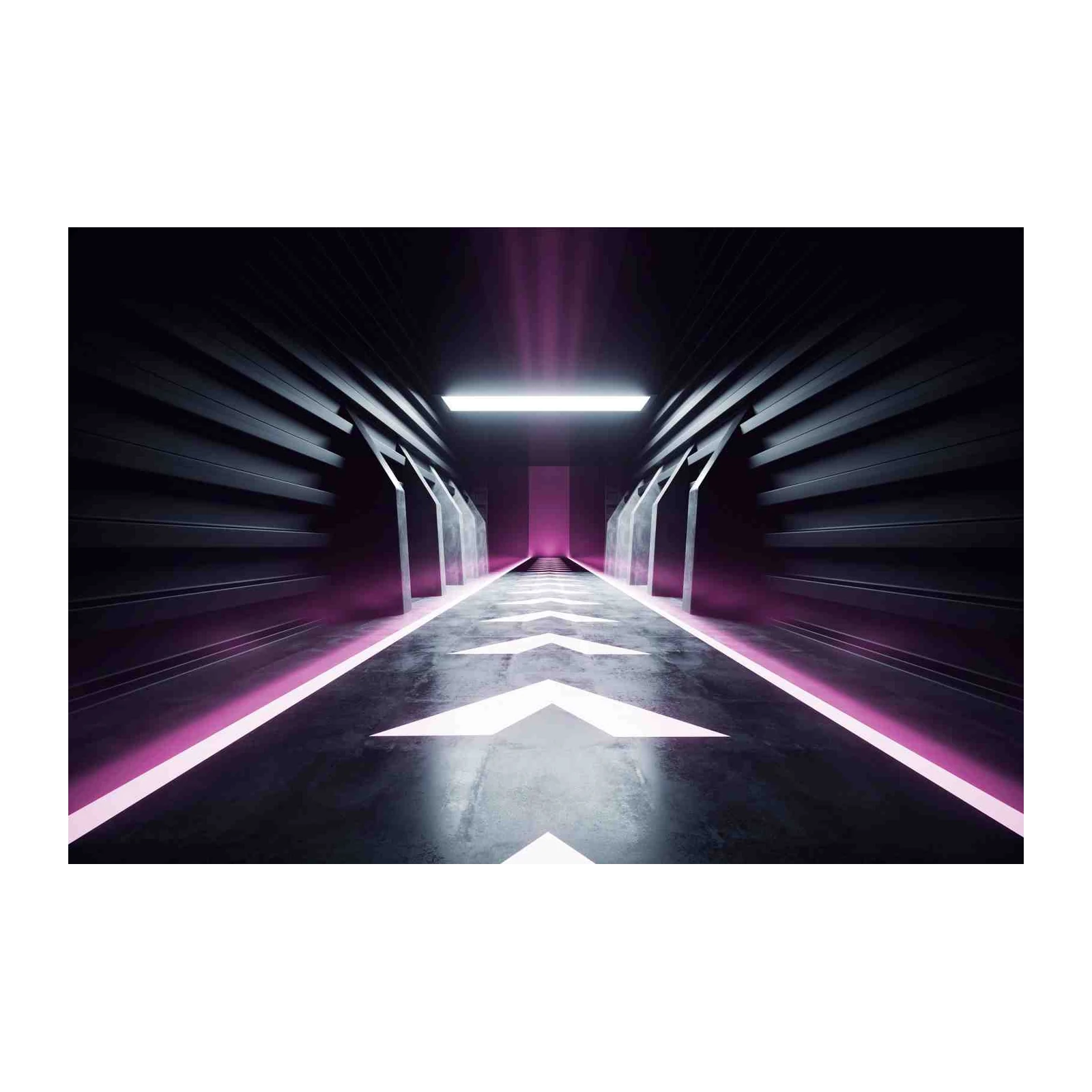 Futuristic Neon Tunnel Art Wall Art