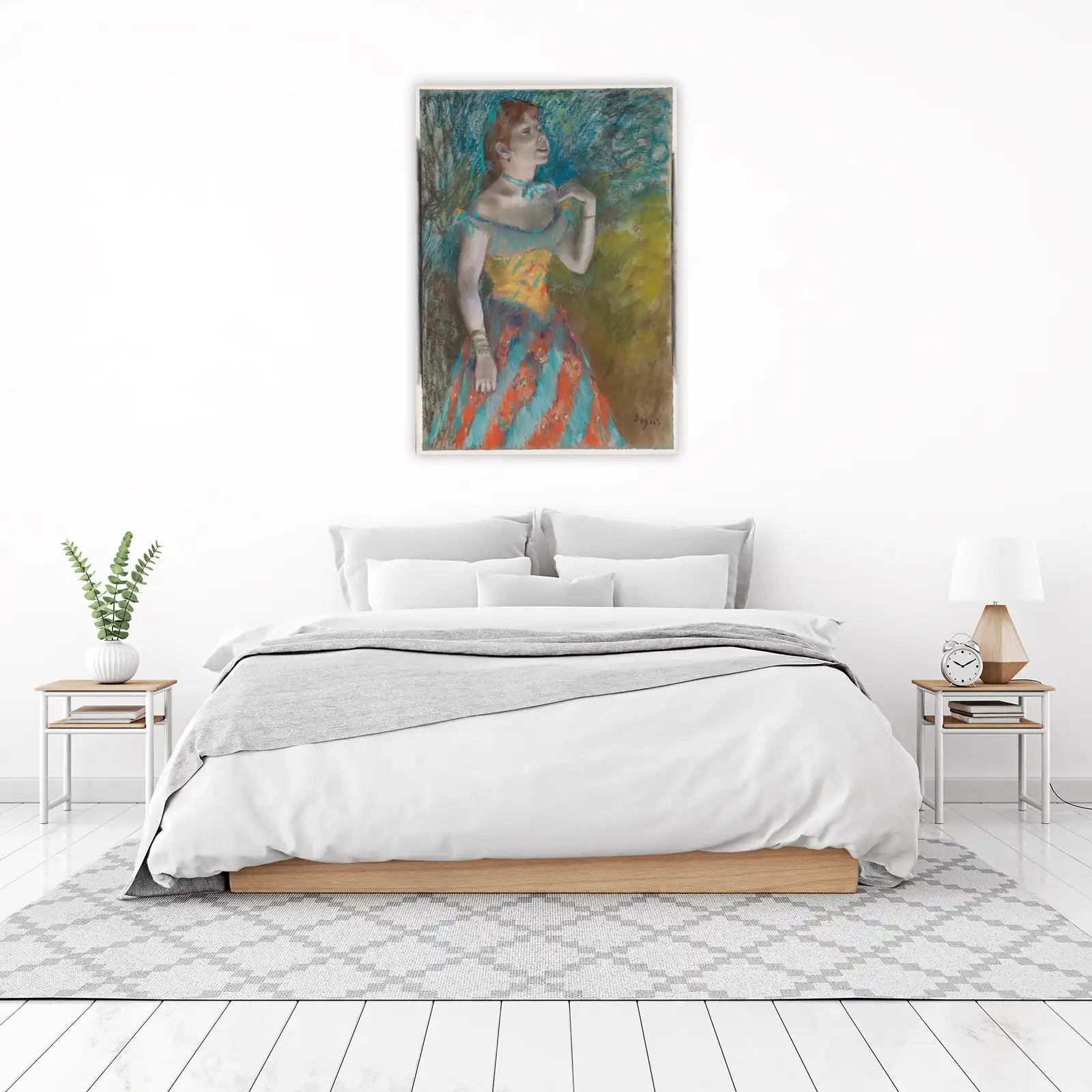Dancer in Turquoise & Coral Dress Wall Art