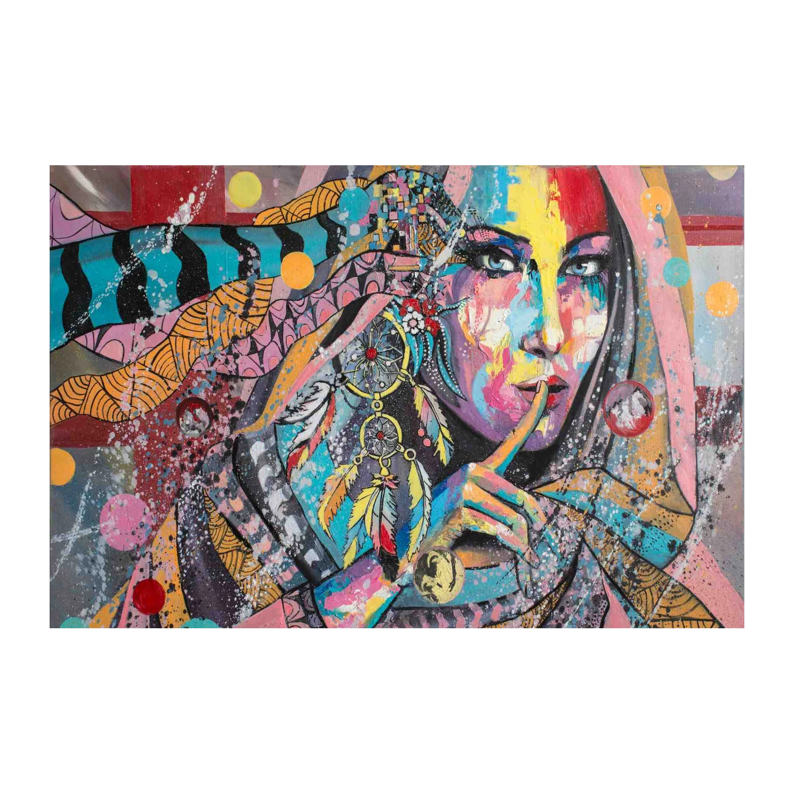 Bohemian Dreamer Vibrant Portrait Wall Art