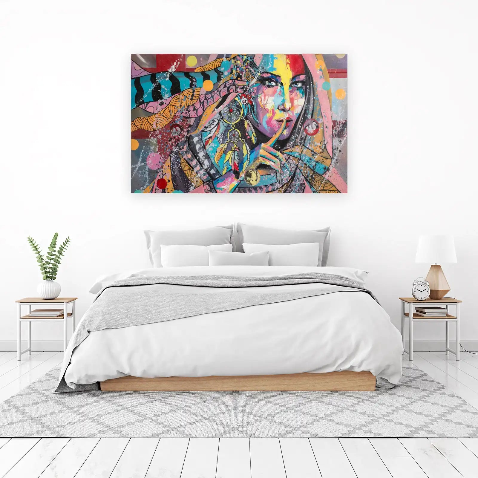 Bohemian Dreamer Vibrant Portrait Wall Art