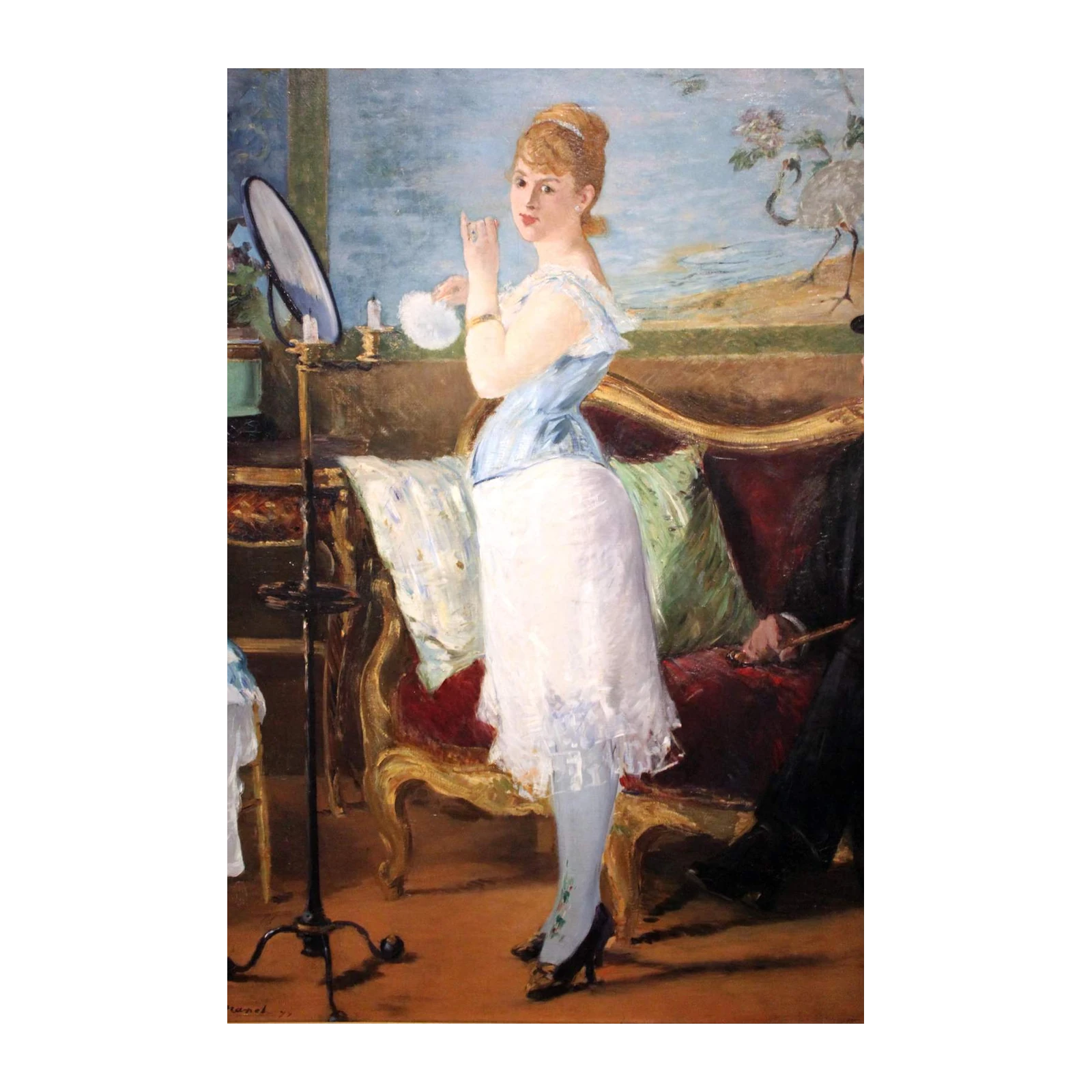 Elegant Lady Applying Powder Wall Art
