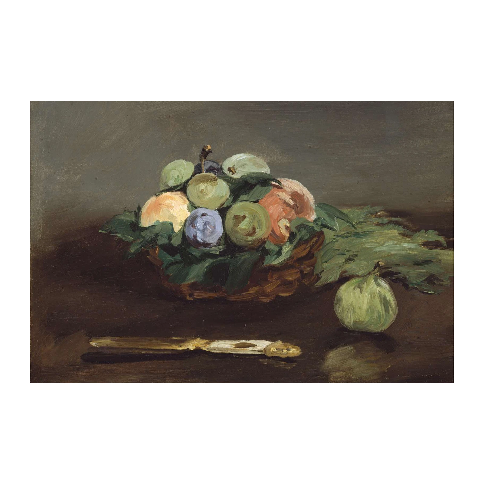 Vintage Fruit Basket Still Life Wall Art