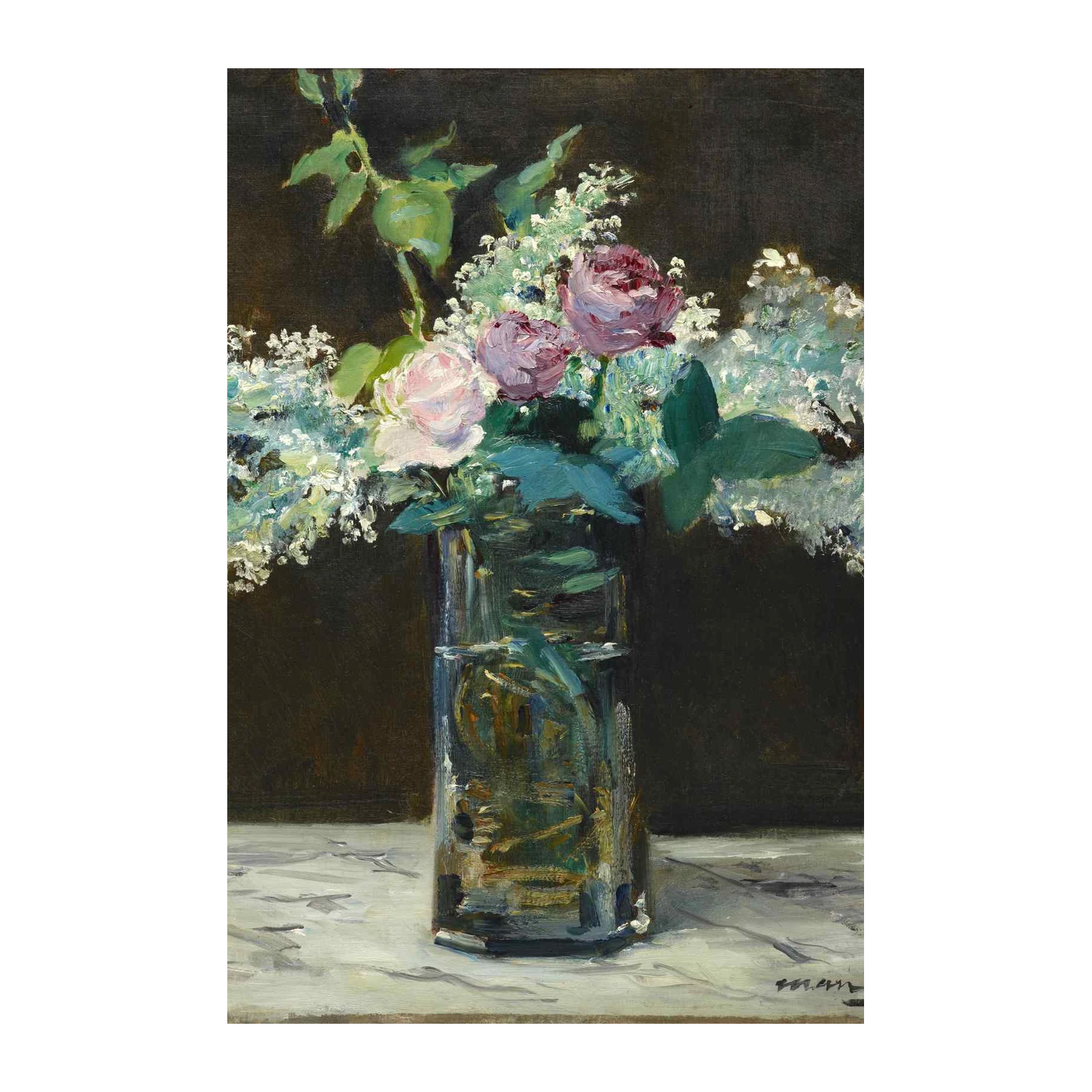Impressionist Roses & Lilac Bouquet Wall Art