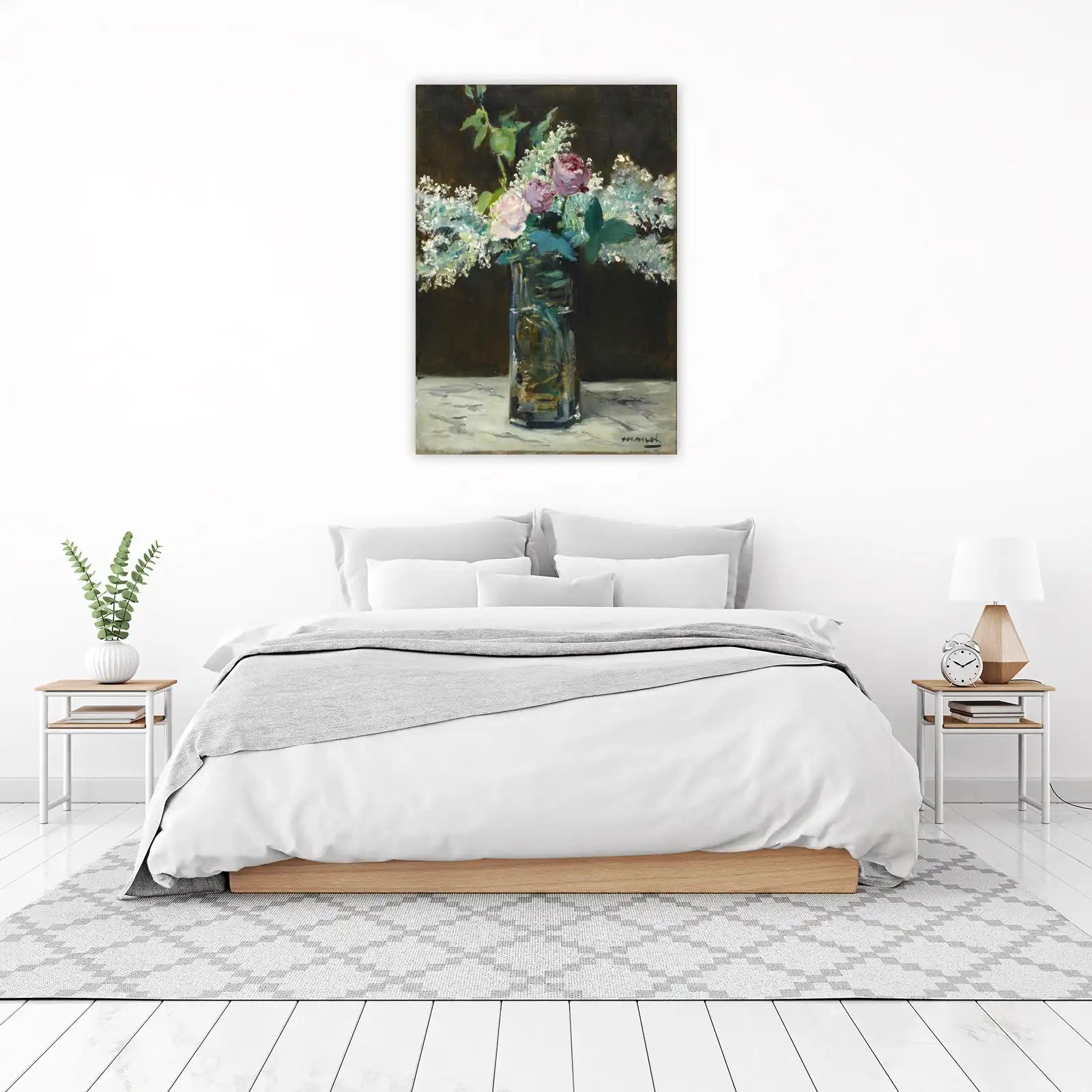 Impressionist Roses & Lilac Bouquet Wall Art