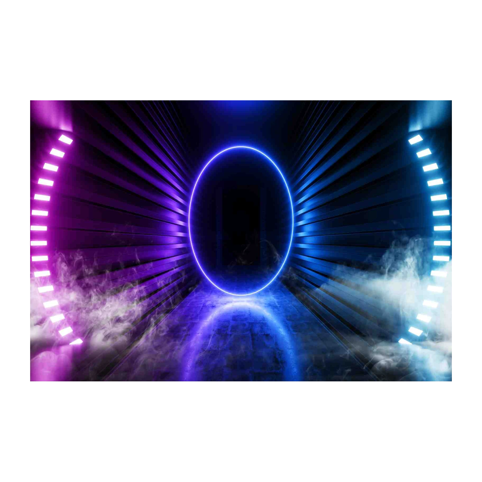 Neon Portal Abstract Geometric Wall Art