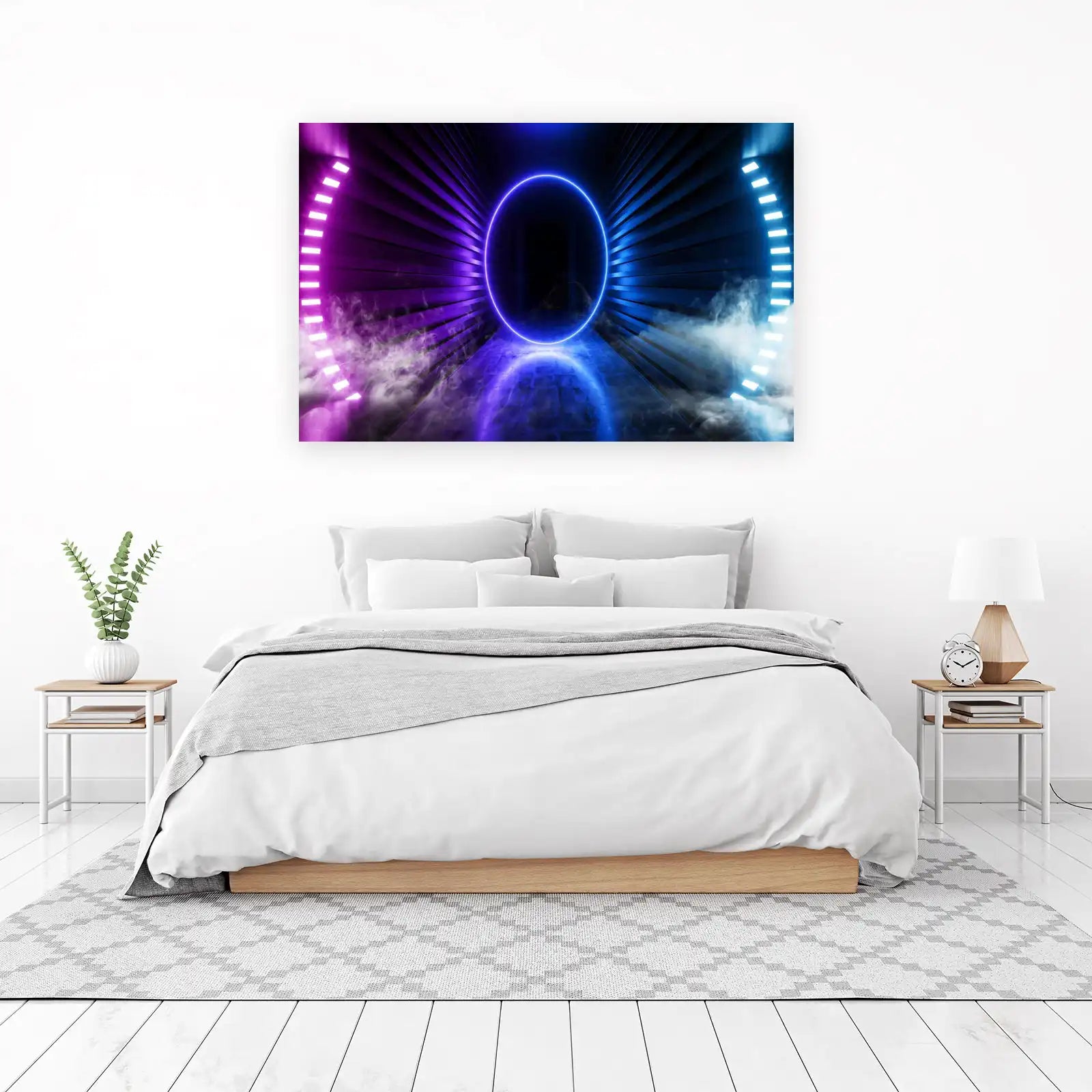 Neon Portal Abstract Geometric Wall Art
