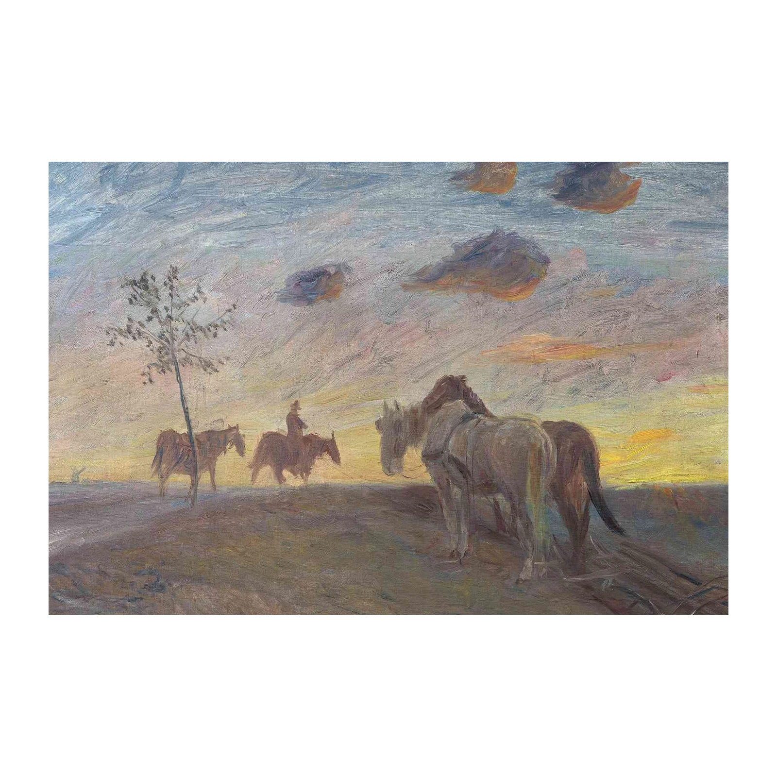 Impressionist Horses & Rider Wall Art