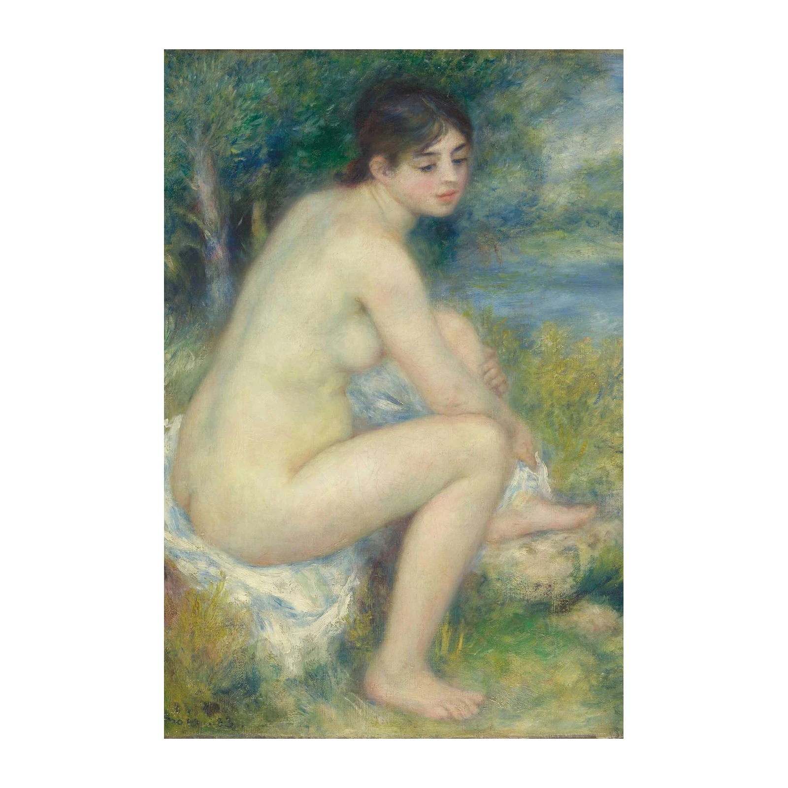 Impressionist Bathing Nude Serene Nature Wall Art