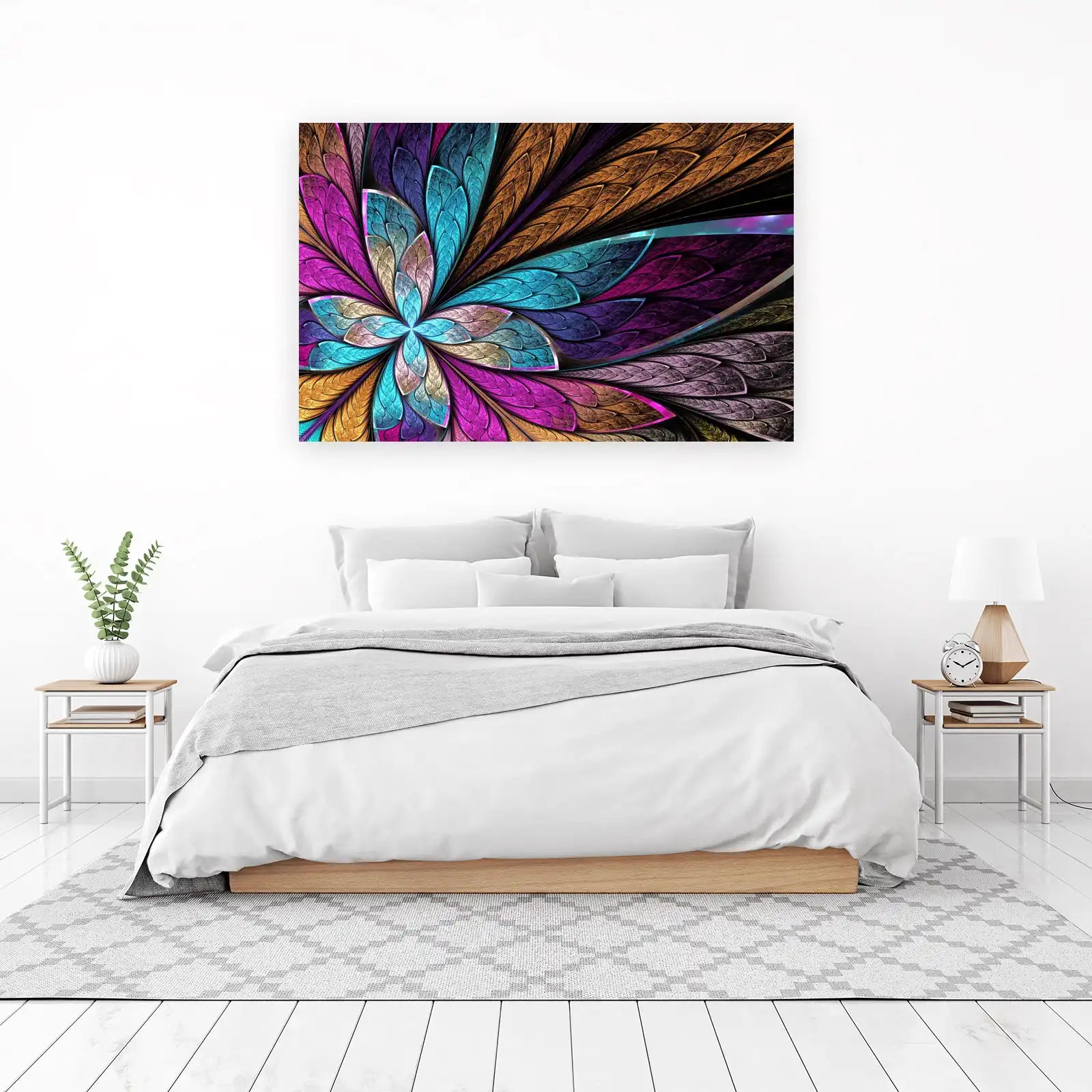 Vibrant Fractal Flower Wall Art Wall Art