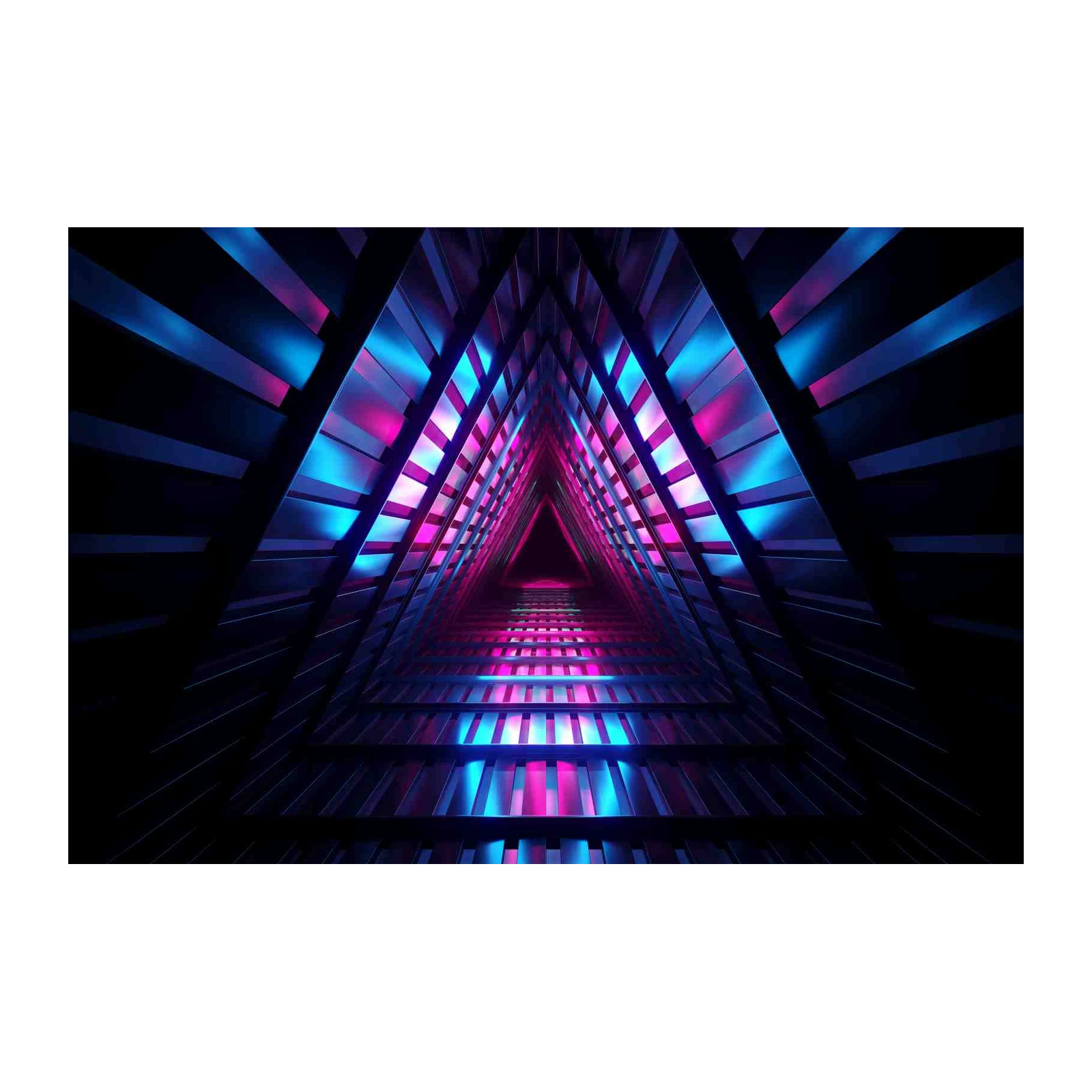 Neon Tunnel Geometric Abstract Wall Art