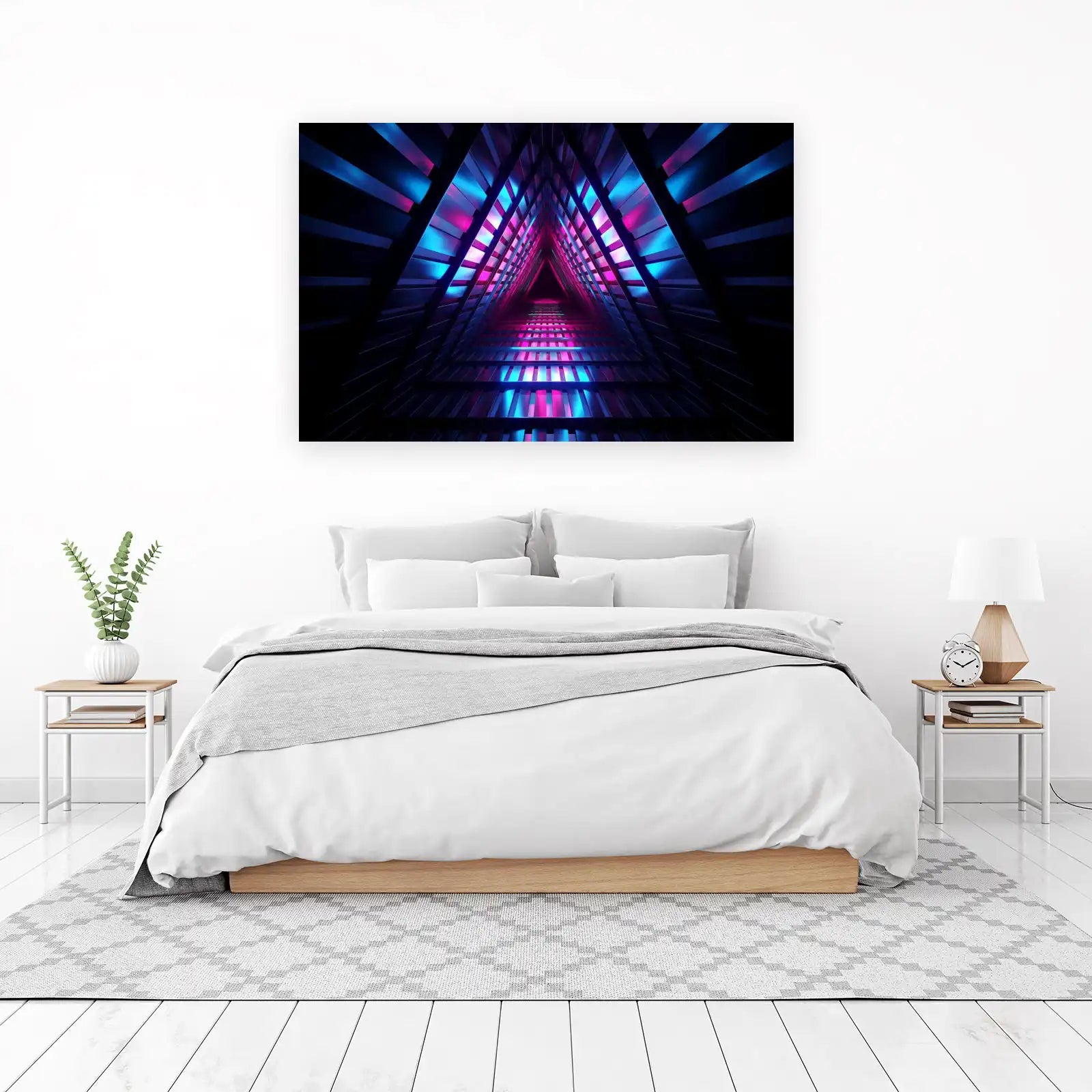 Neon Tunnel Geometric Abstract Wall Art