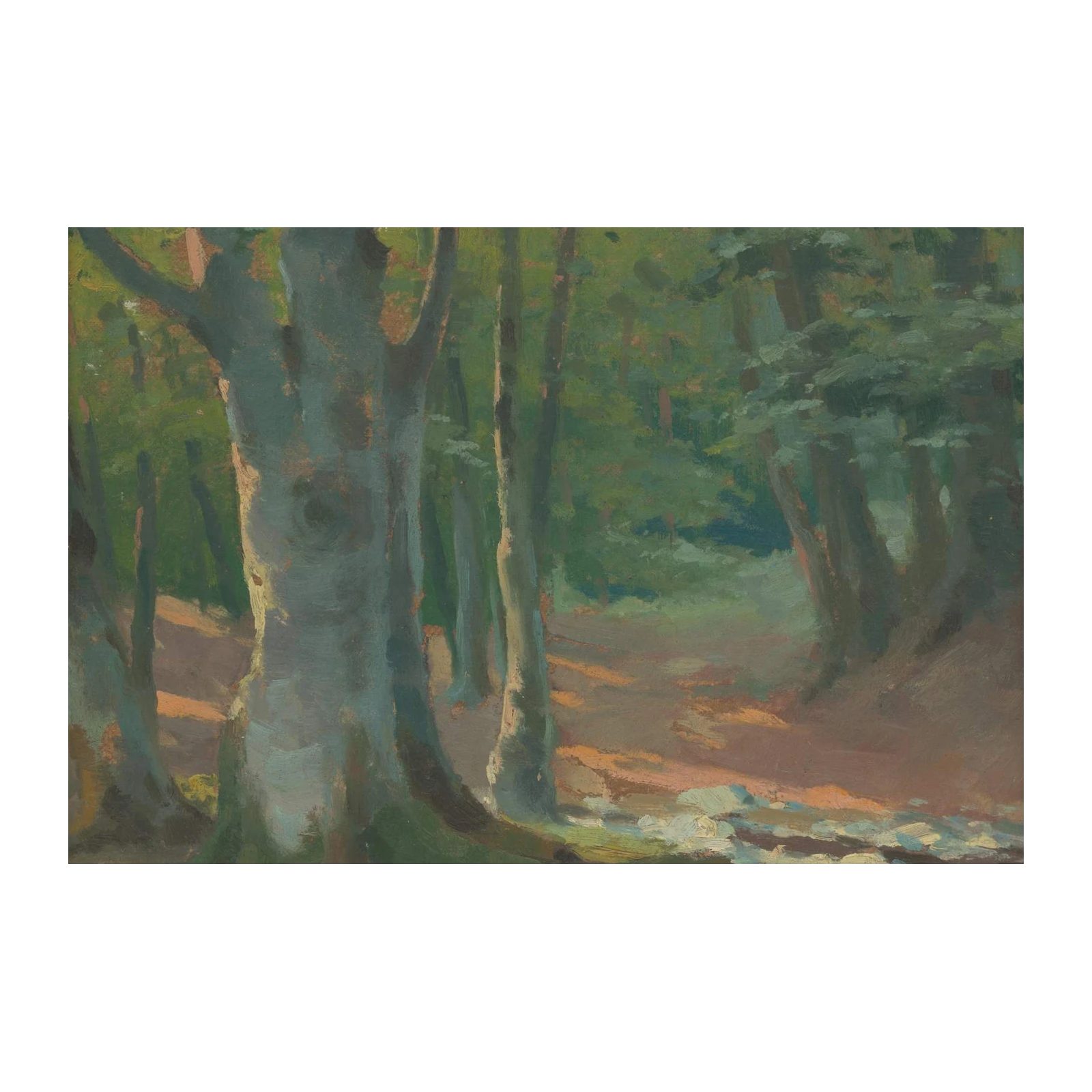 Tranquil Forest Path Oil Painting Wall Art