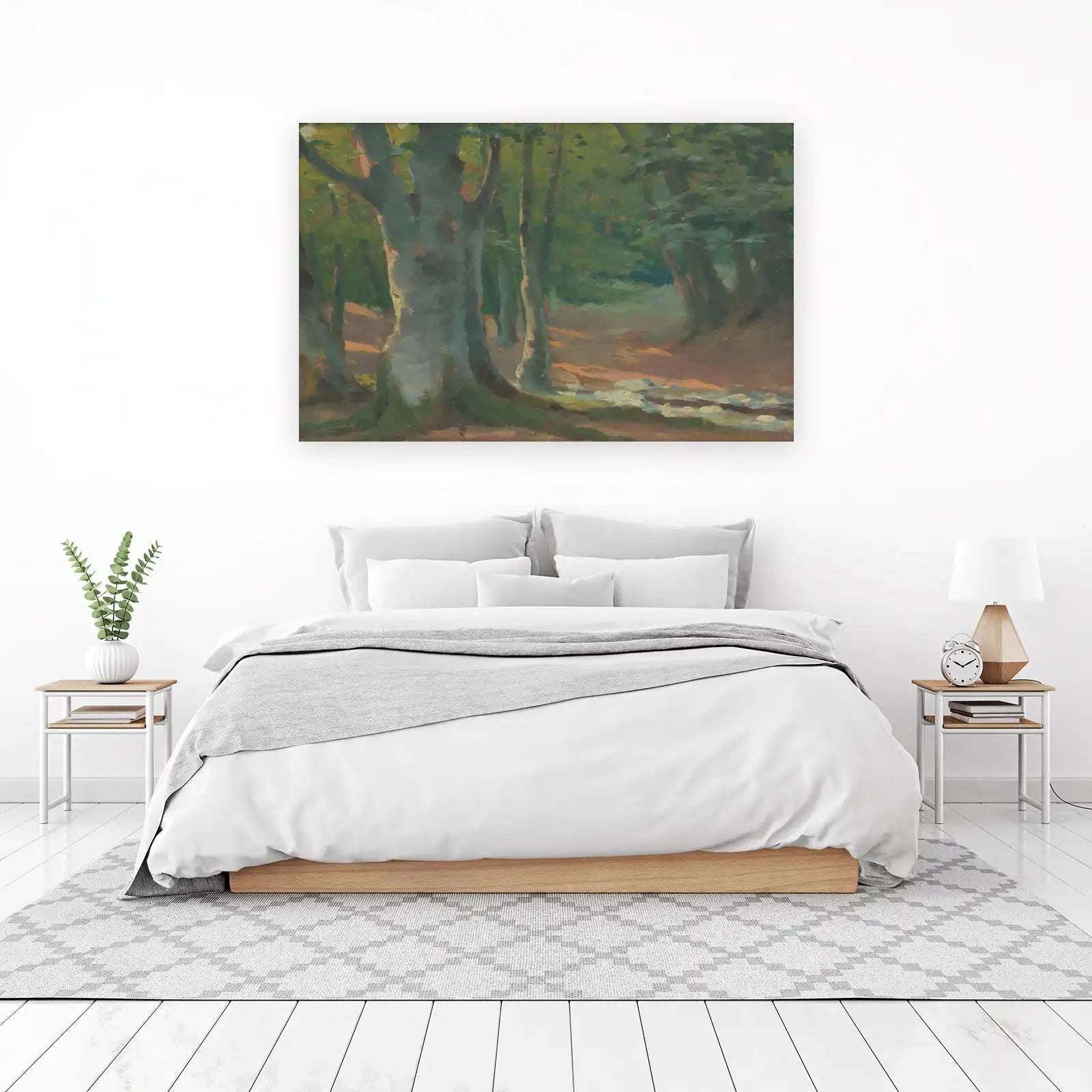 Tranquil Forest Path Oil Painting Wall Art