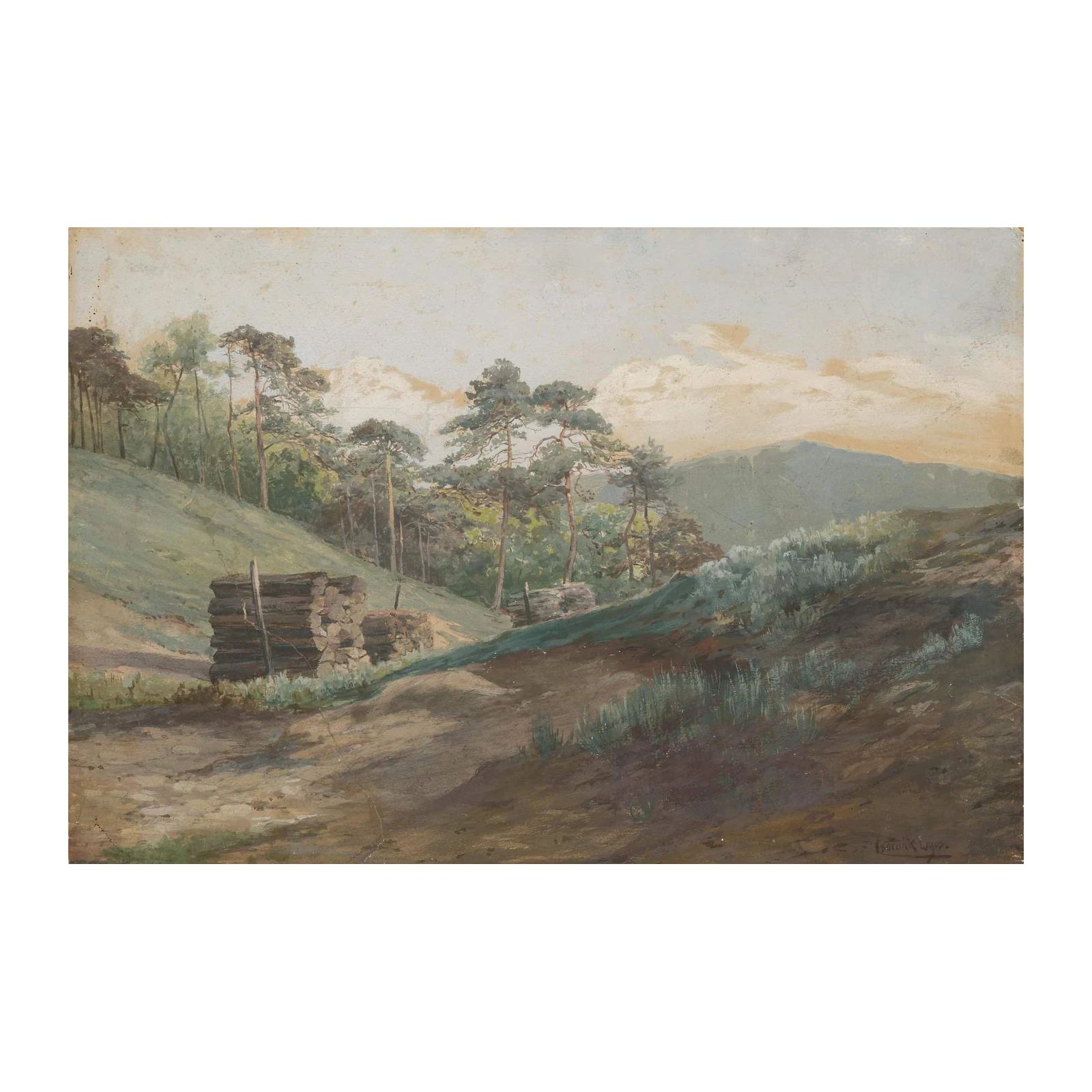 Peaceful Forest Landscape Vintage Wall Art