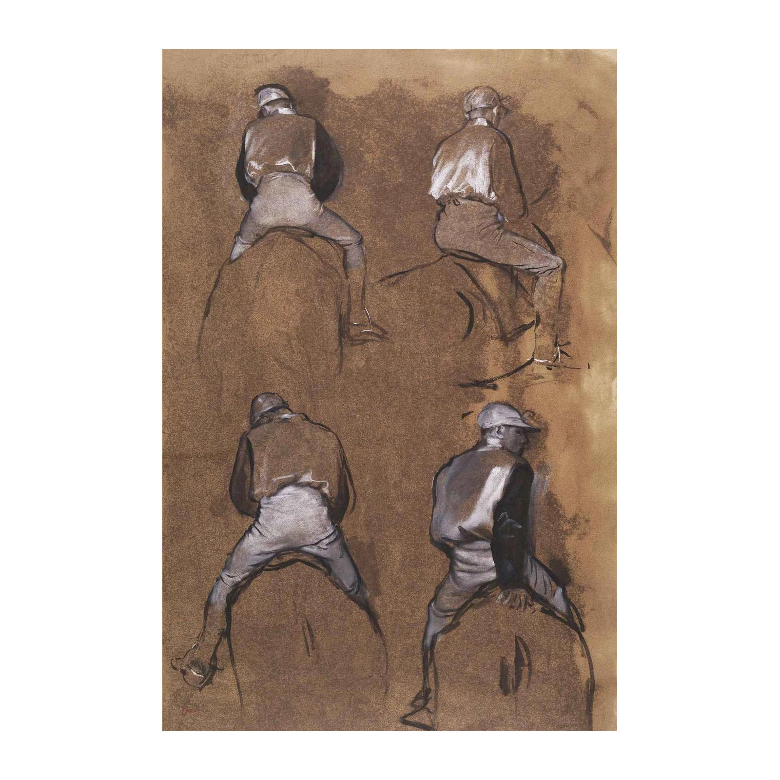 Jockeys Riding Horses Study Wall Art
