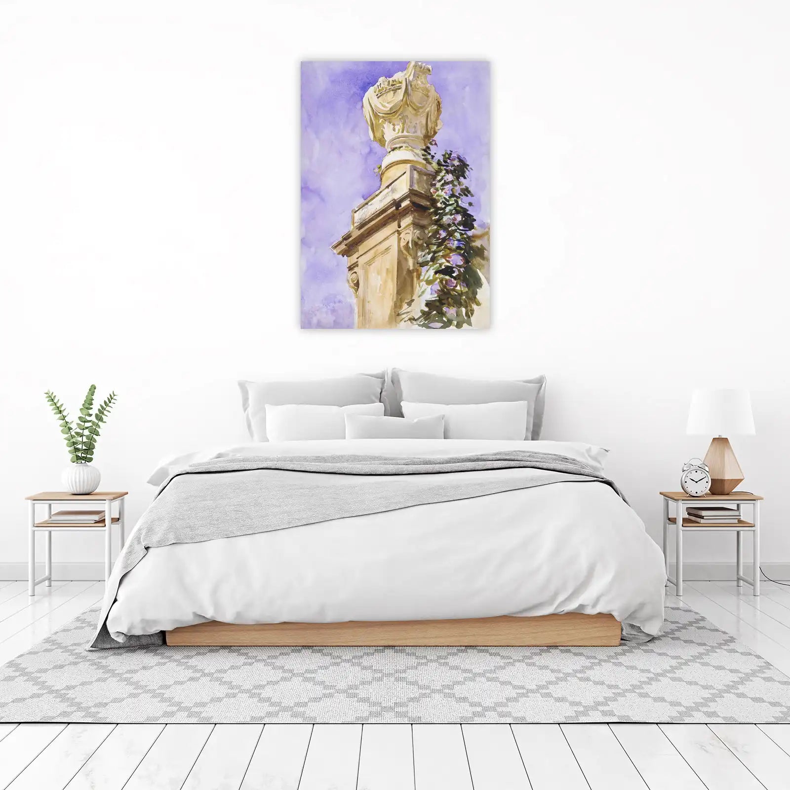 Elegant Floral Pillar Watercolor Wall Art