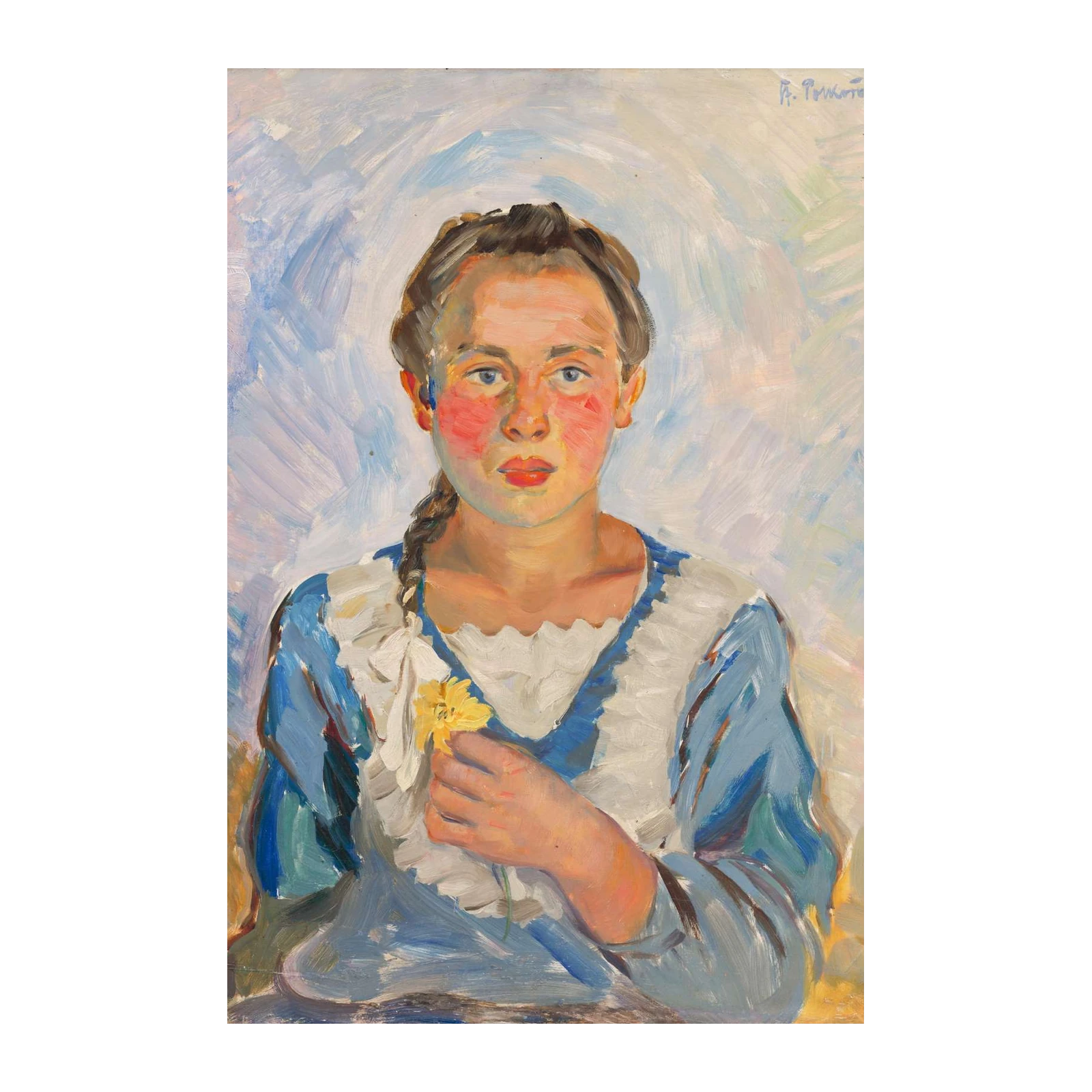 Young Girl Portrait Oil Painting Wall Art