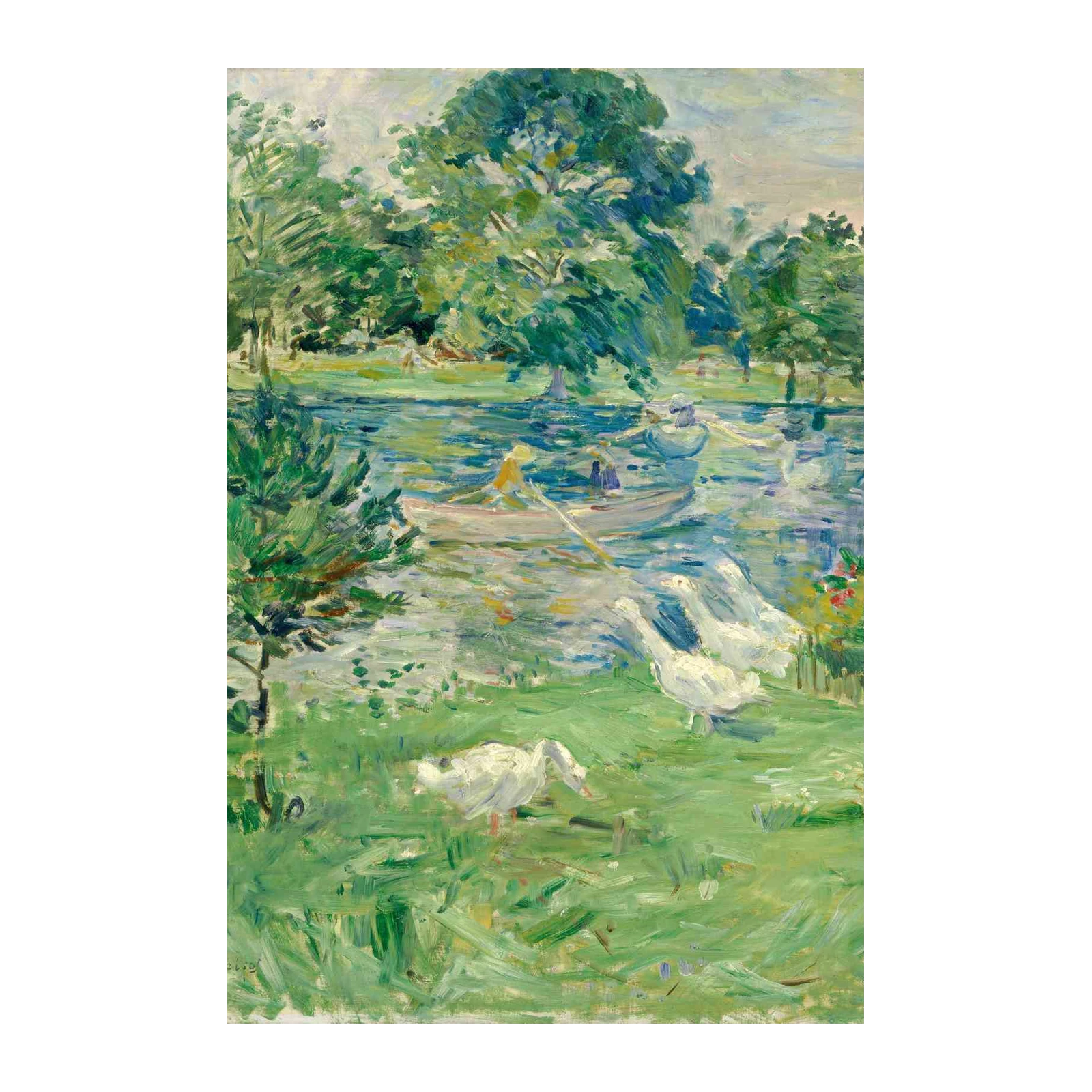 Boating Scene with Geese Wall Art