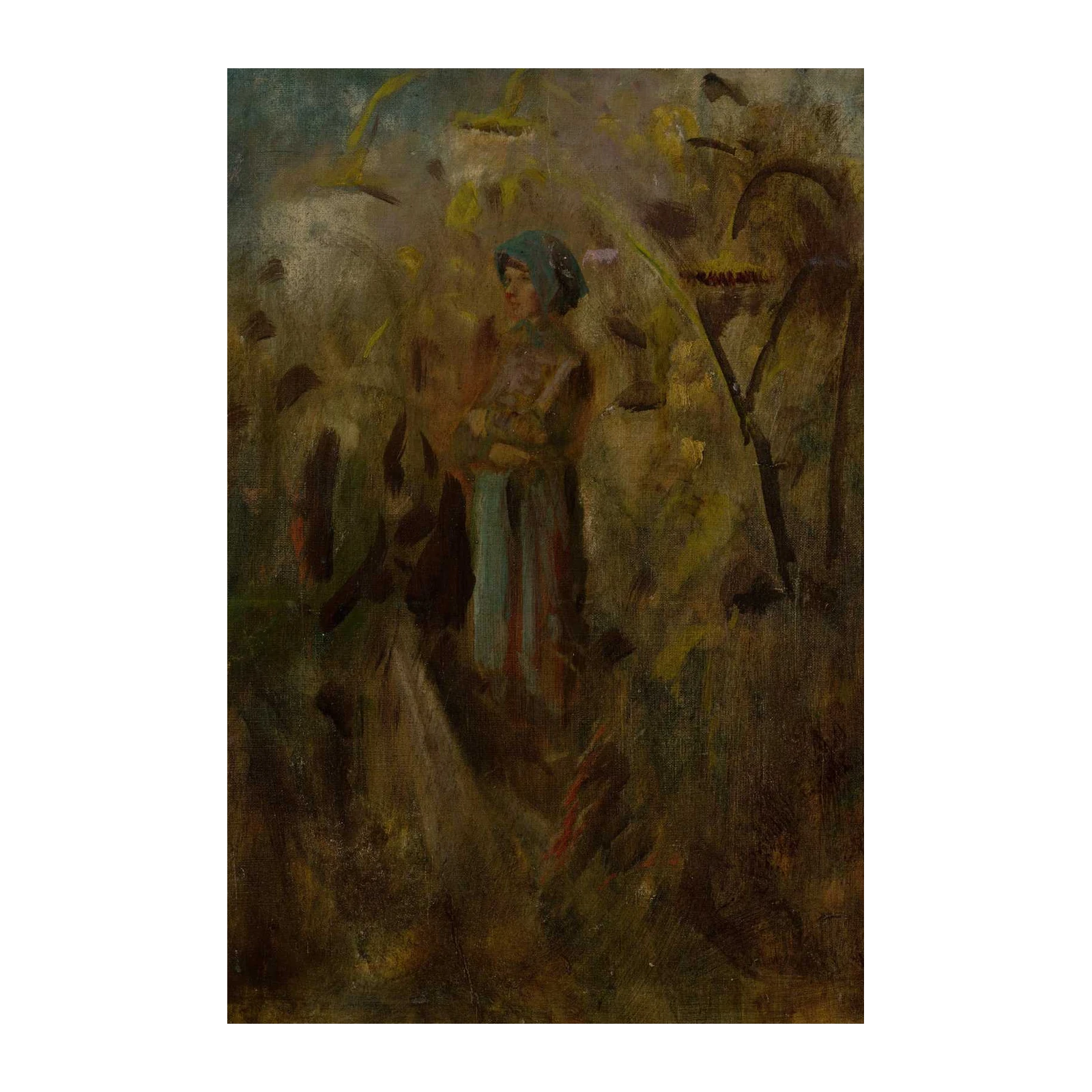 Girl in a Field Impressionist Wall Art