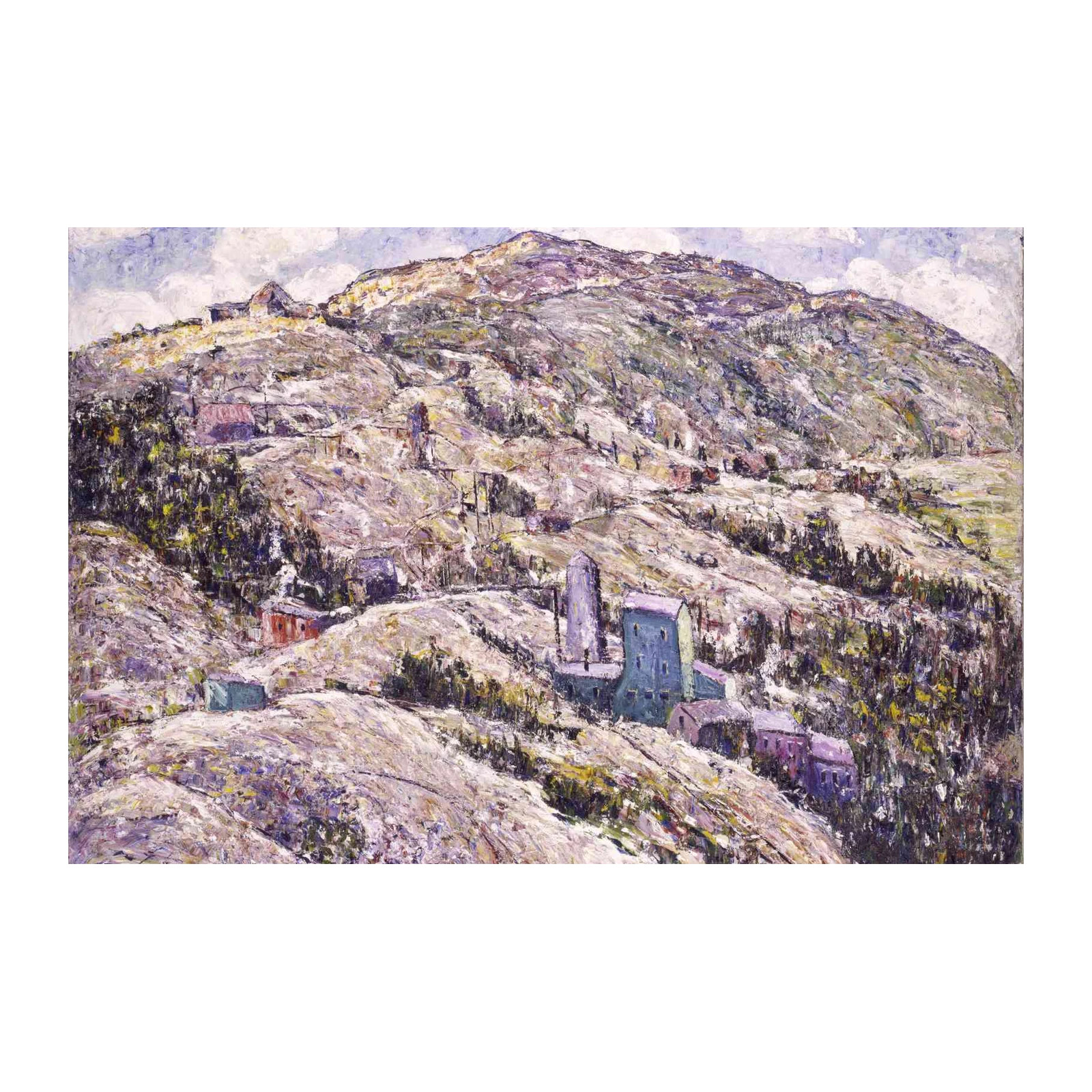 Impressionist Mountain Village Wall Art