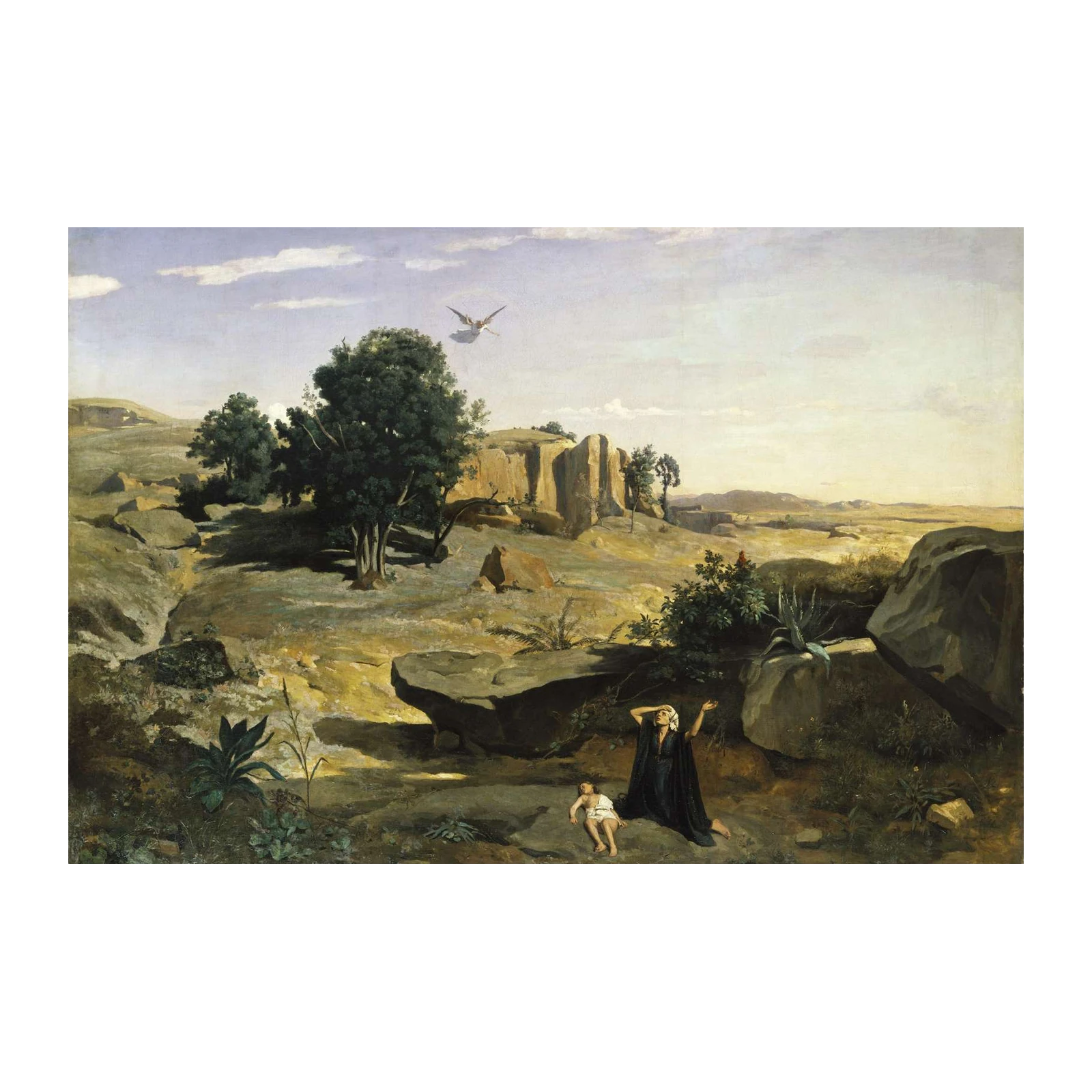 Hagar and Ishmael Desert Scene Wall Art