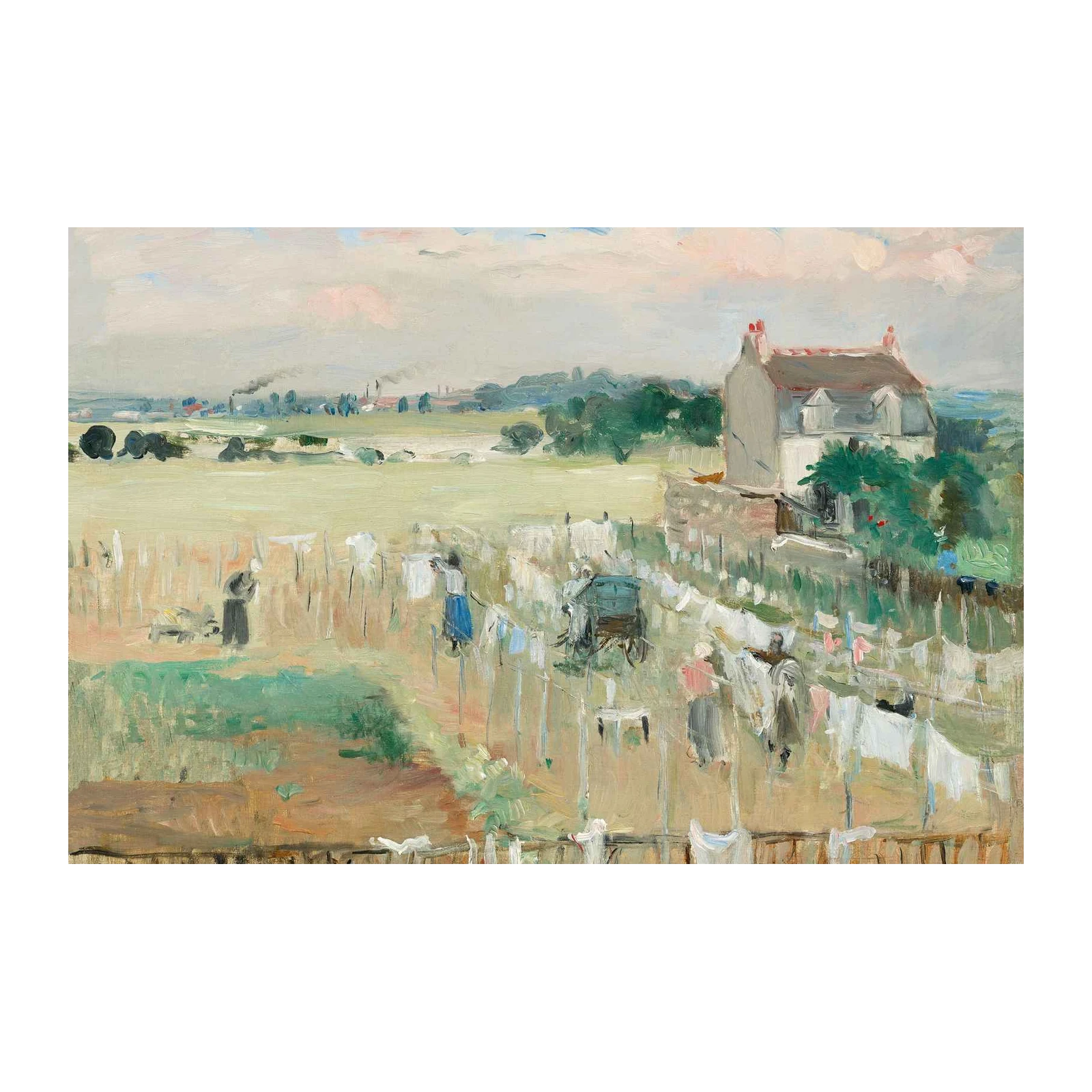 Impressionist Laundry Day Landscape Wall Art