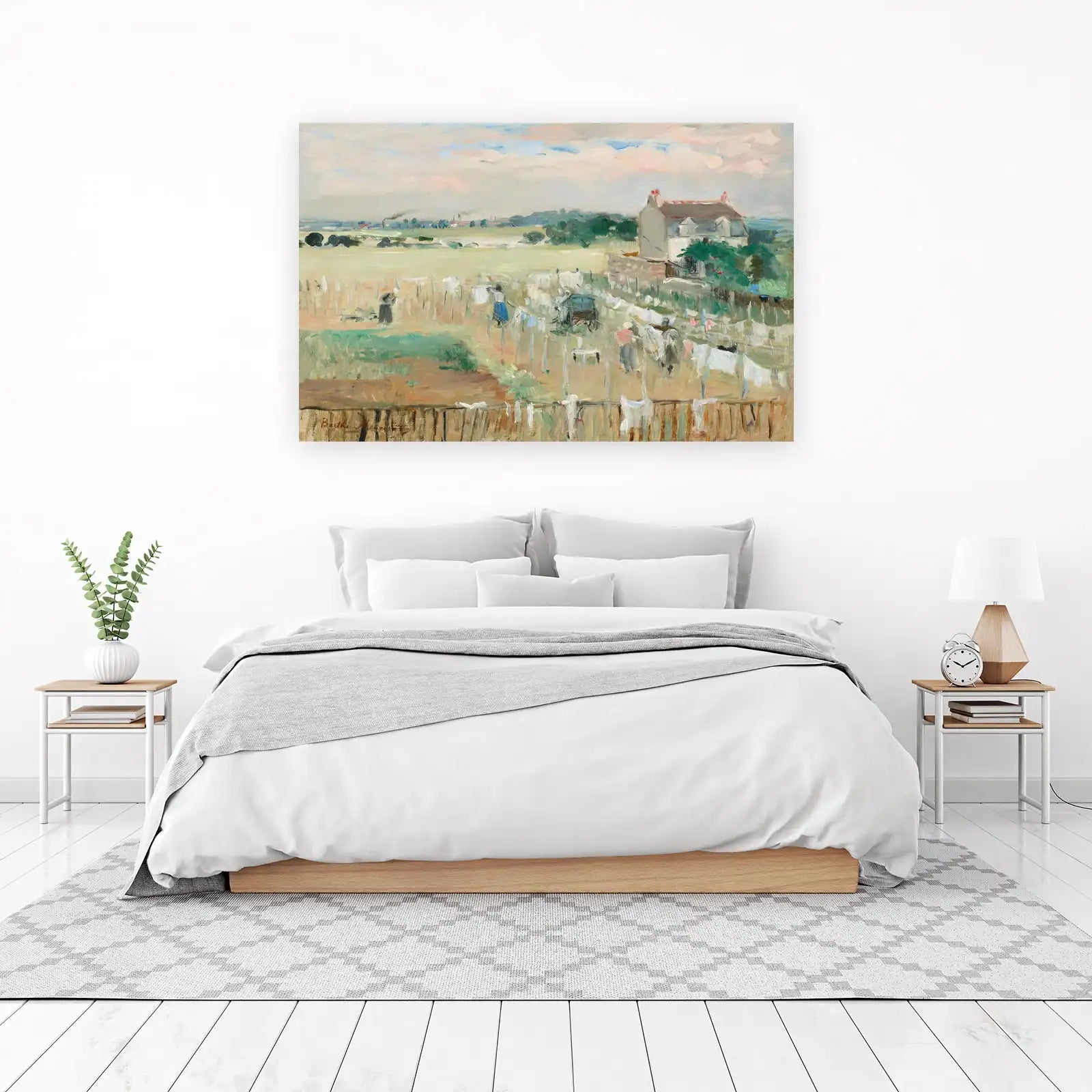 Impressionist Laundry Day Landscape Wall Art