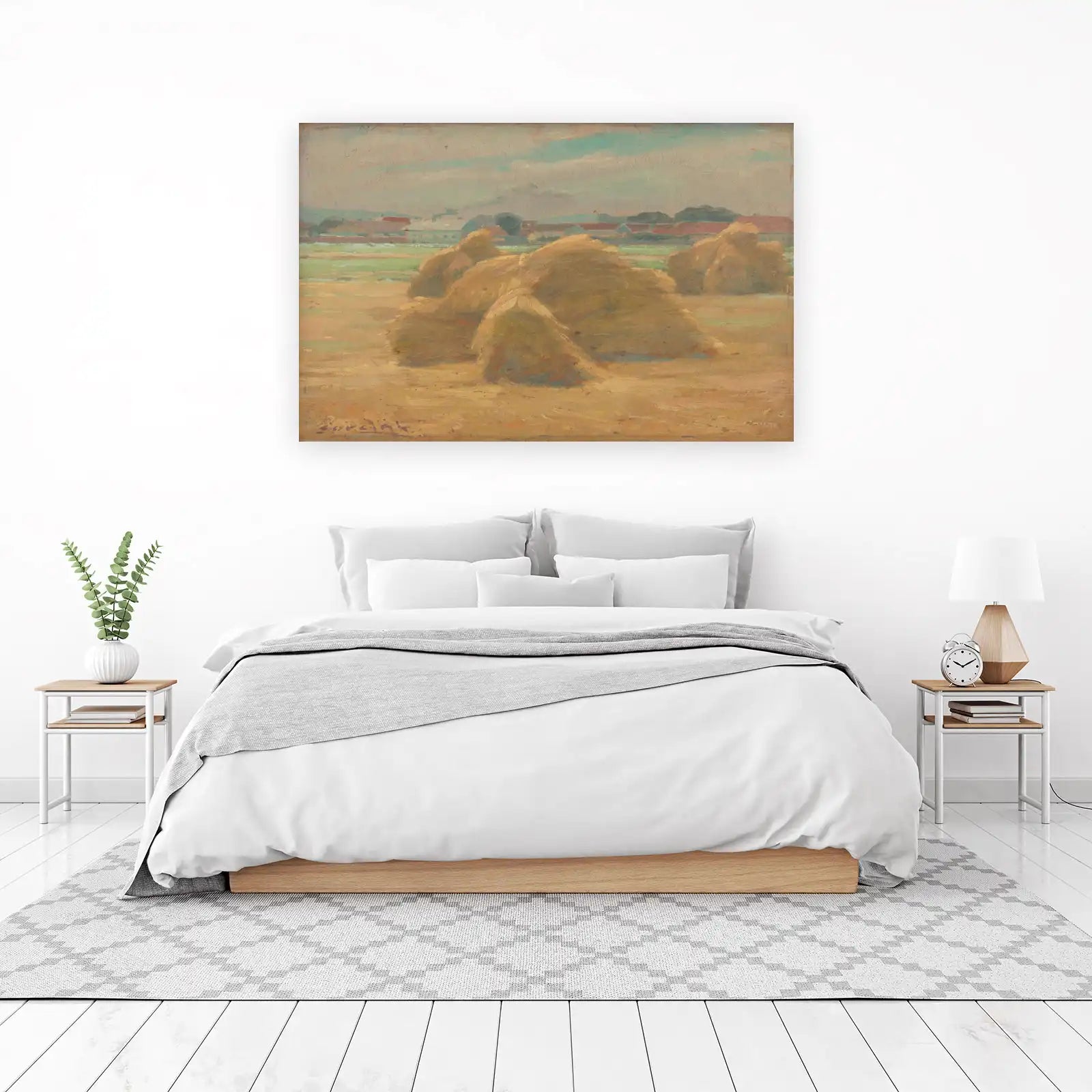 Golden Harvest Haystacks Countryside Wall Art