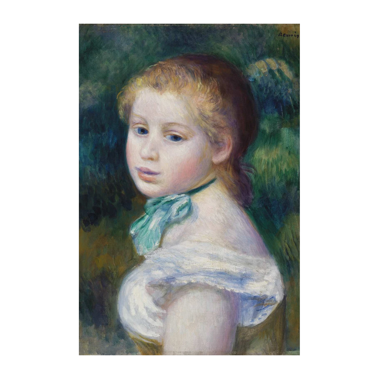 Renoir Girl with Blue Ribbon Wall Art