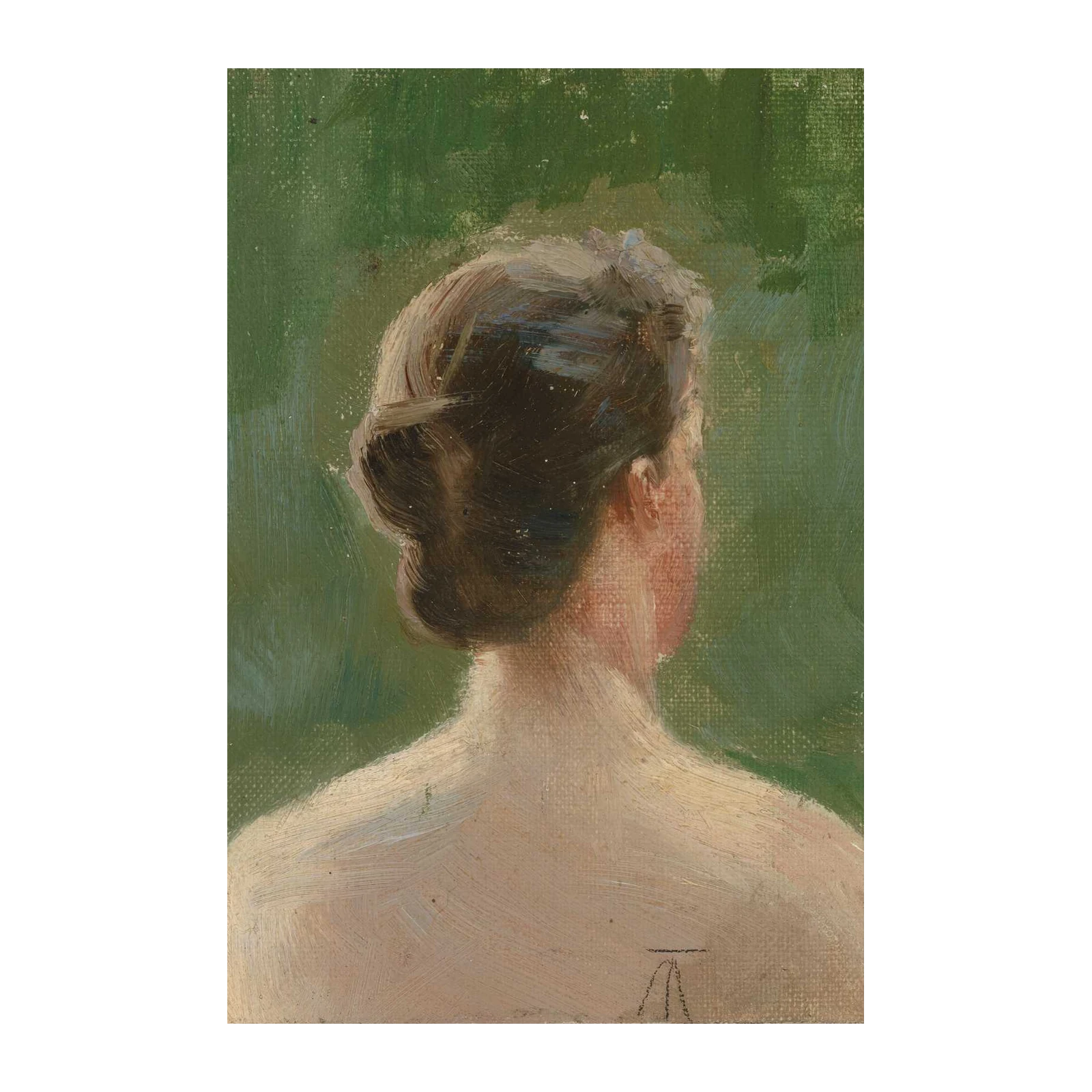 Serene Woman's Back Oil Painting Wall Art