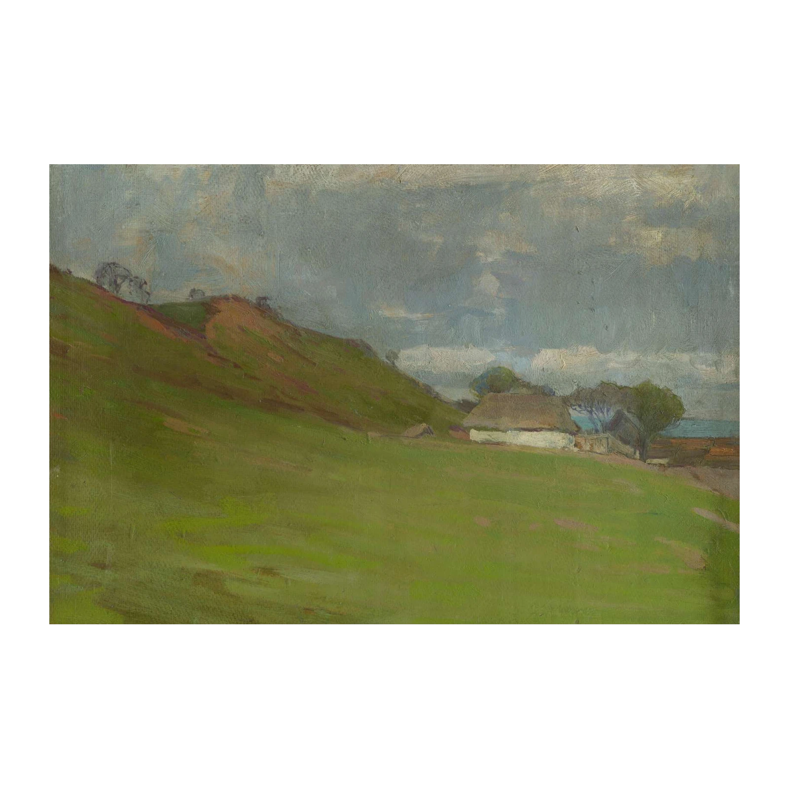 Serene Countryside Landscape Oil Painting Wall Art