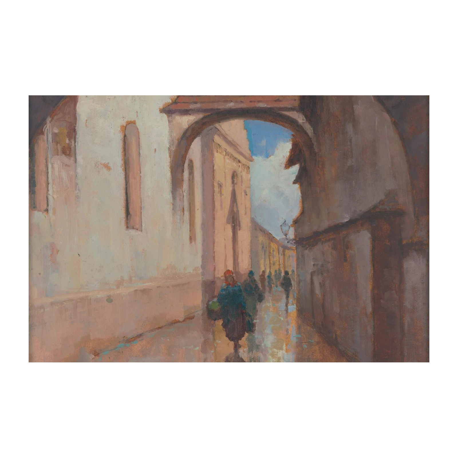 European Alleyway Impressionist Wall Art