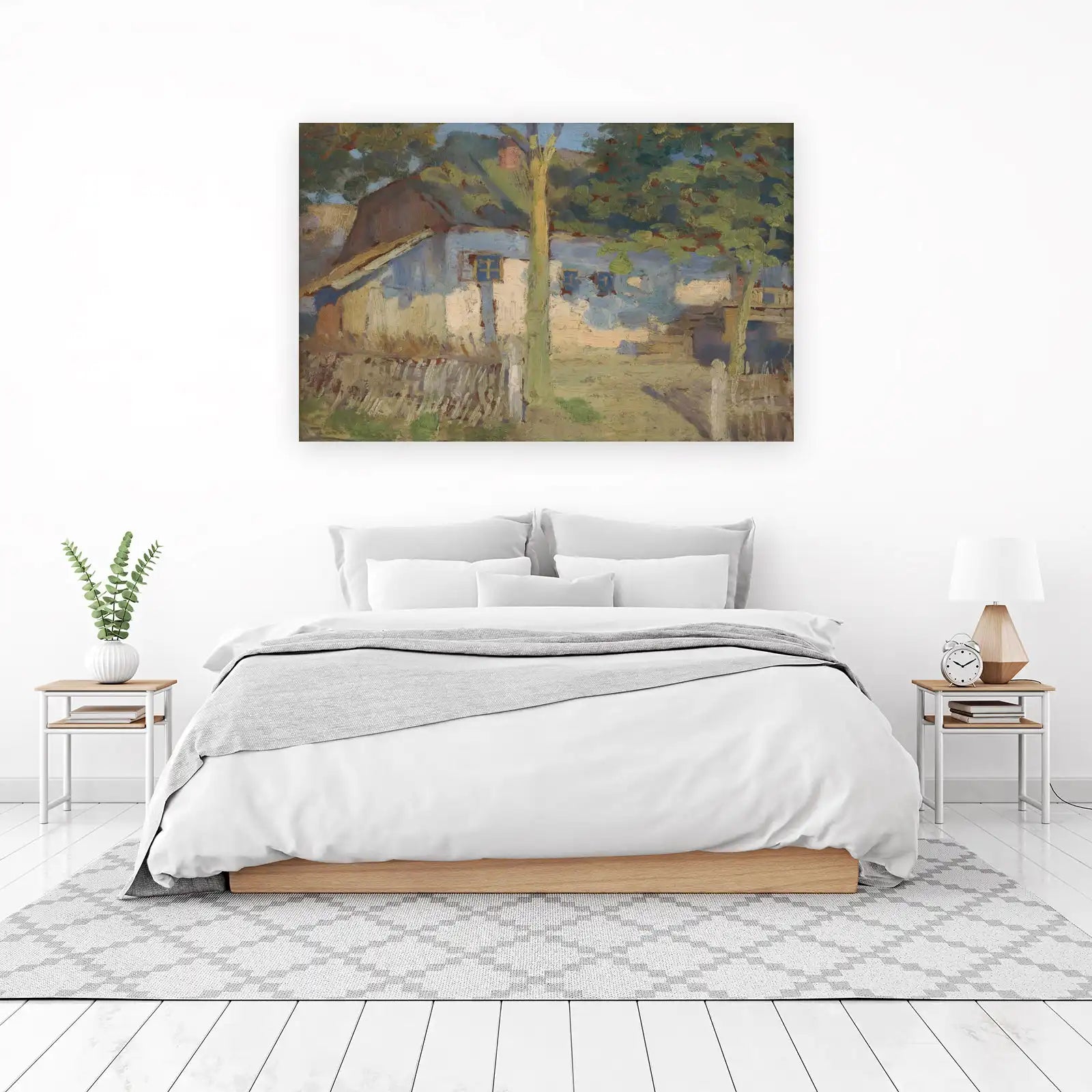 Rustic Village Scene Wall Art - Impressionist Art