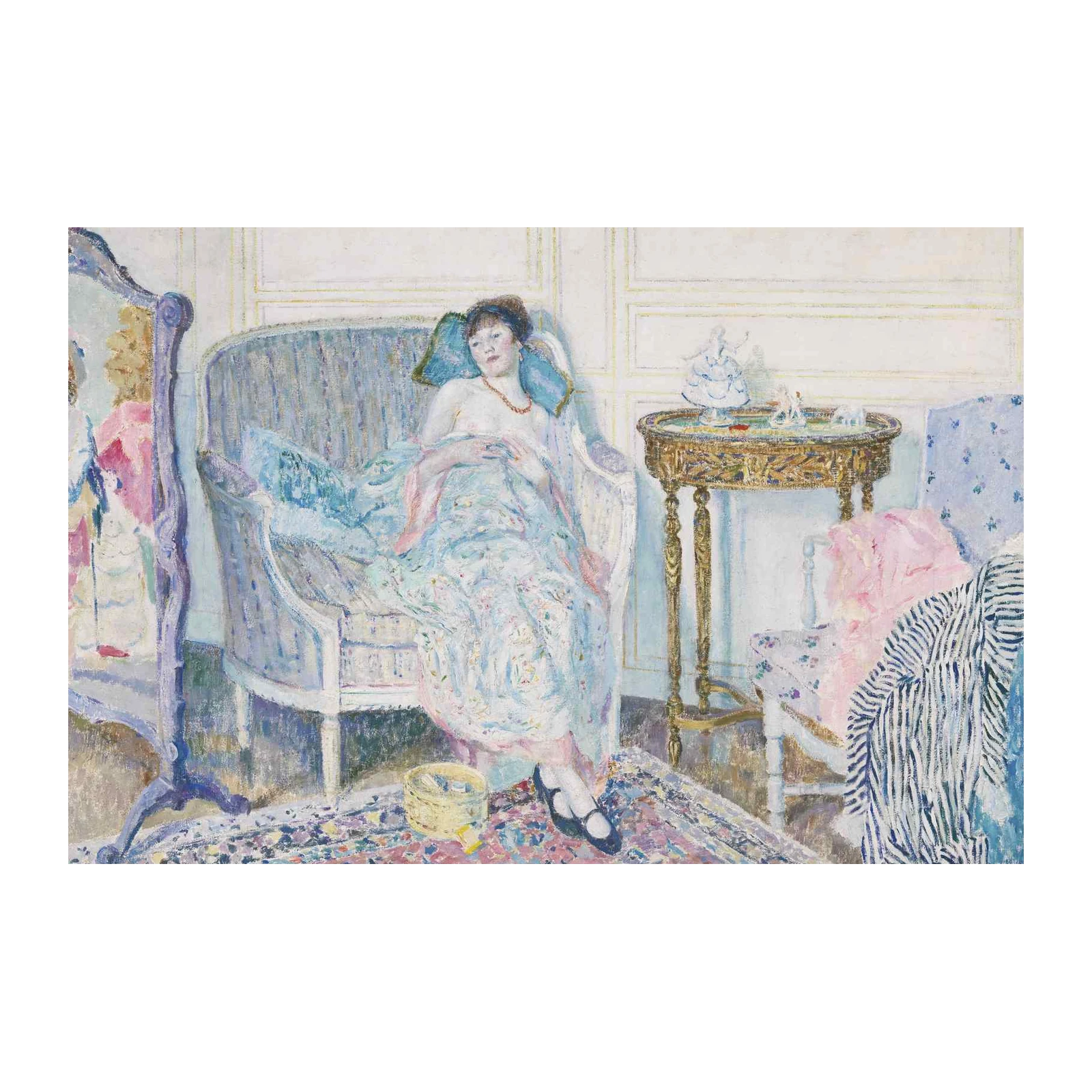 Elegant Woman by Mirror Impressionist Wall Art