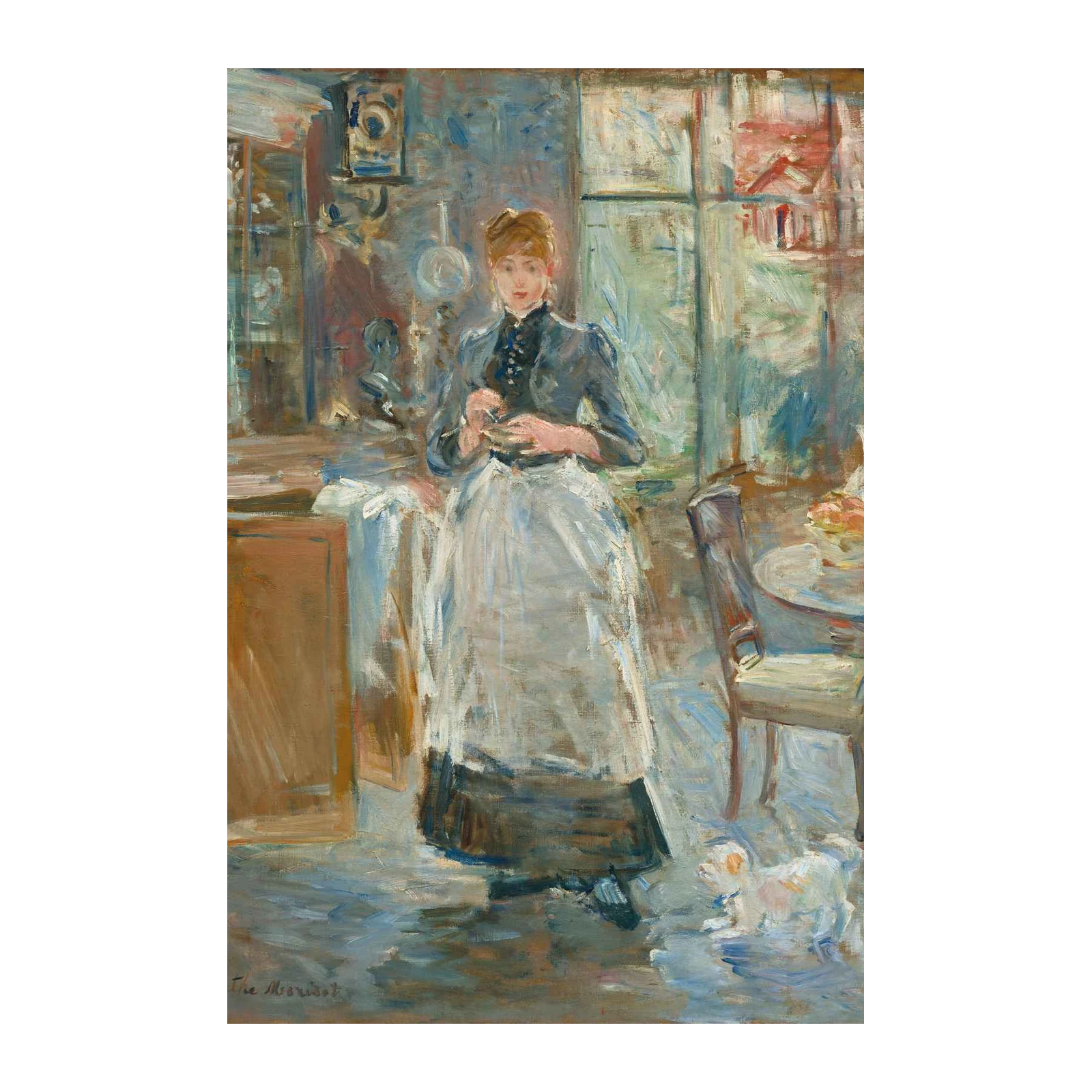 Impressionist Lady with Dog Wall Art