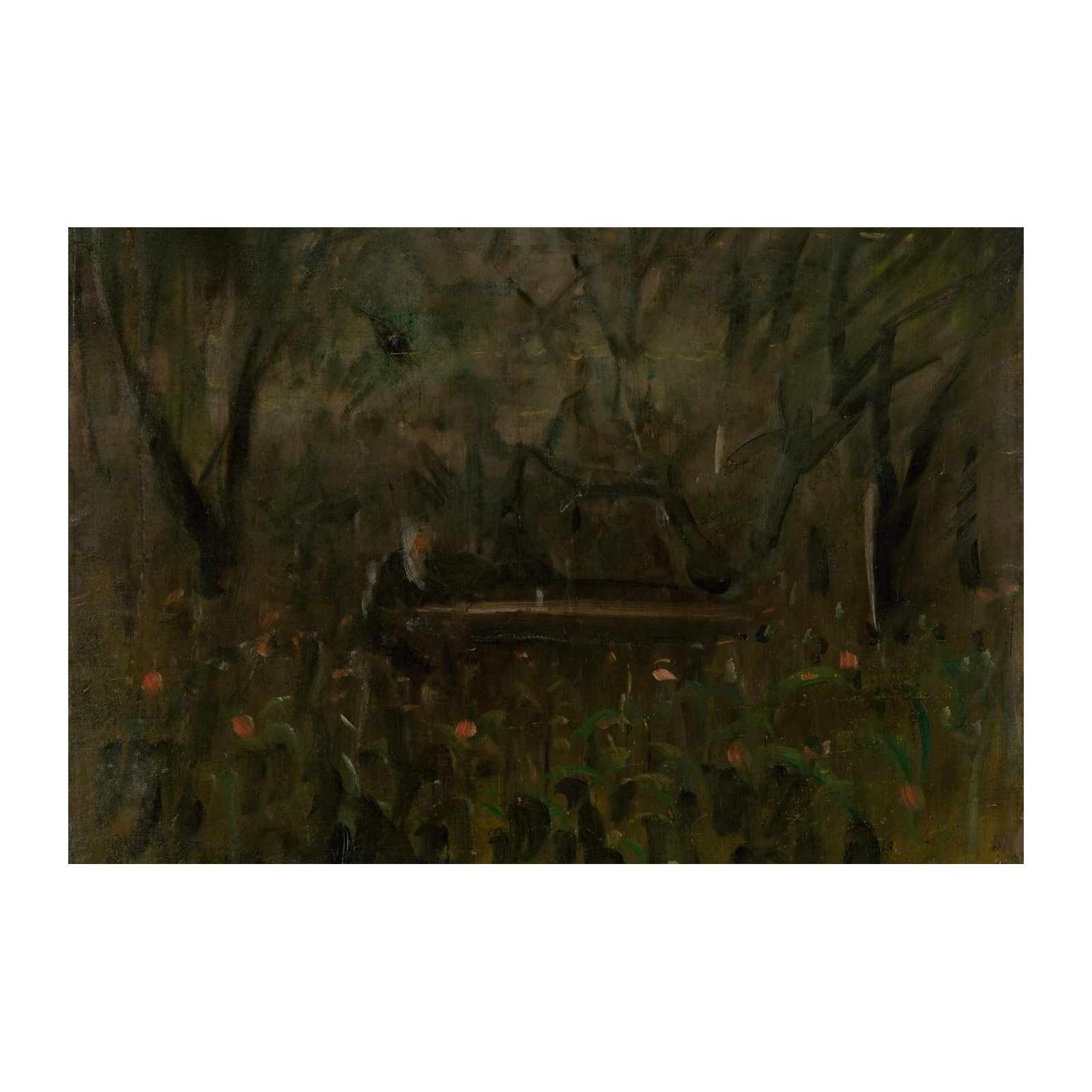 Serene Garden Scene Impressionist Wall Art