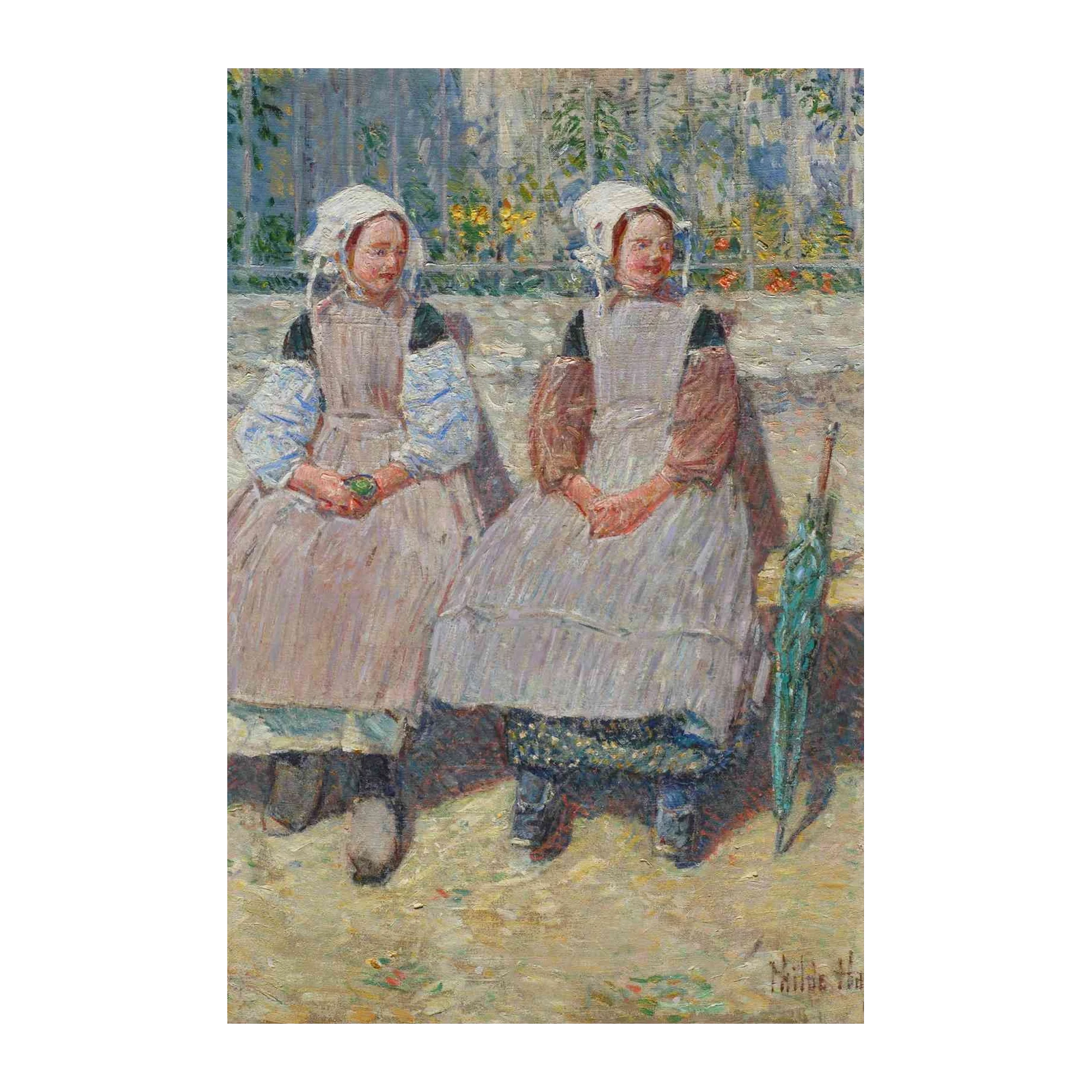 Impressionist Girls in Garden Wall Art