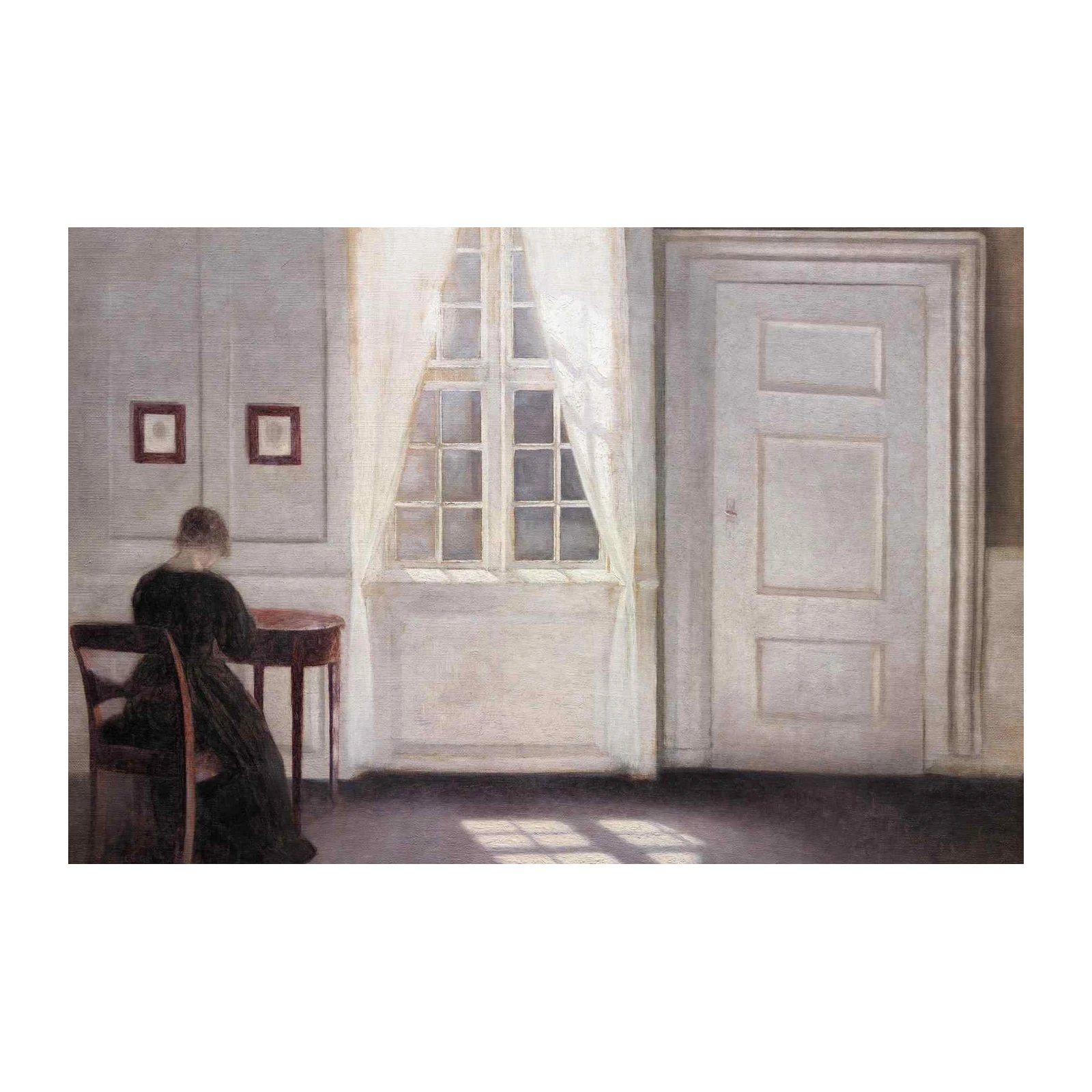 Tranquil Interior Scene Woman by Window Wall Art