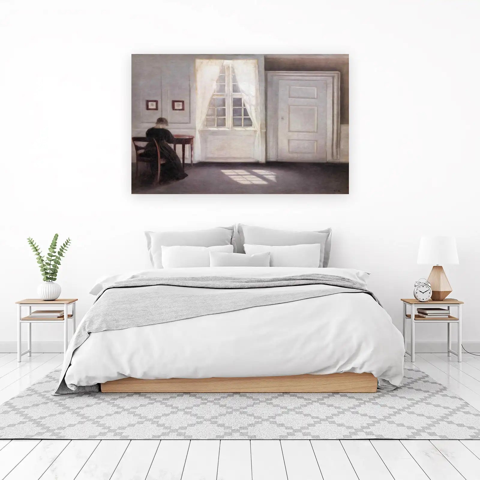 Tranquil Interior Scene Woman by Window Wall Art