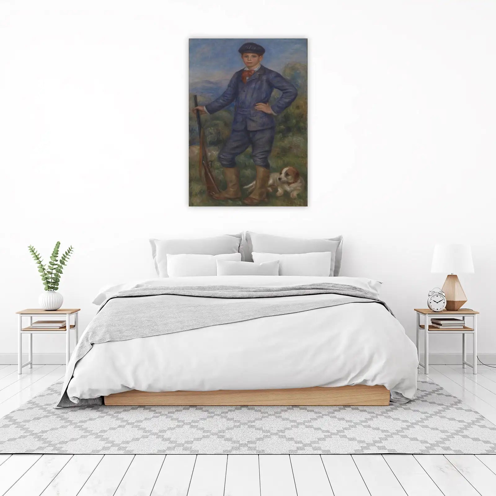 Boy with Dog and Gun Impressionist Wall Art