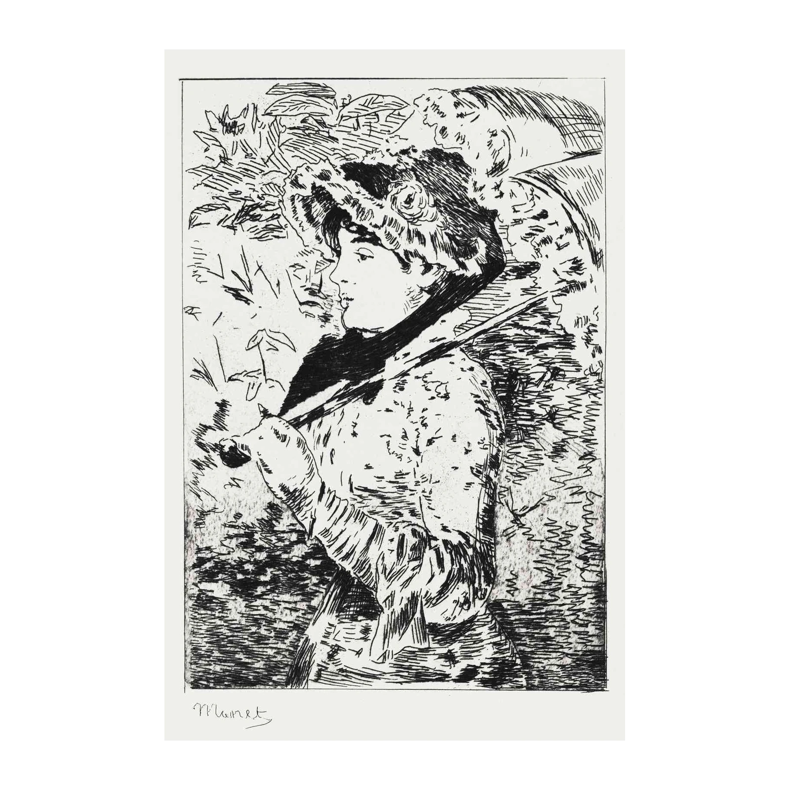 Impressionist Woman with Umbrella Wall Art