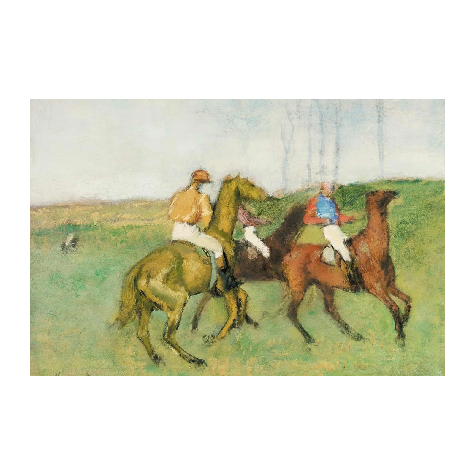 Horse Racing Impressionist Artwork Wall Art