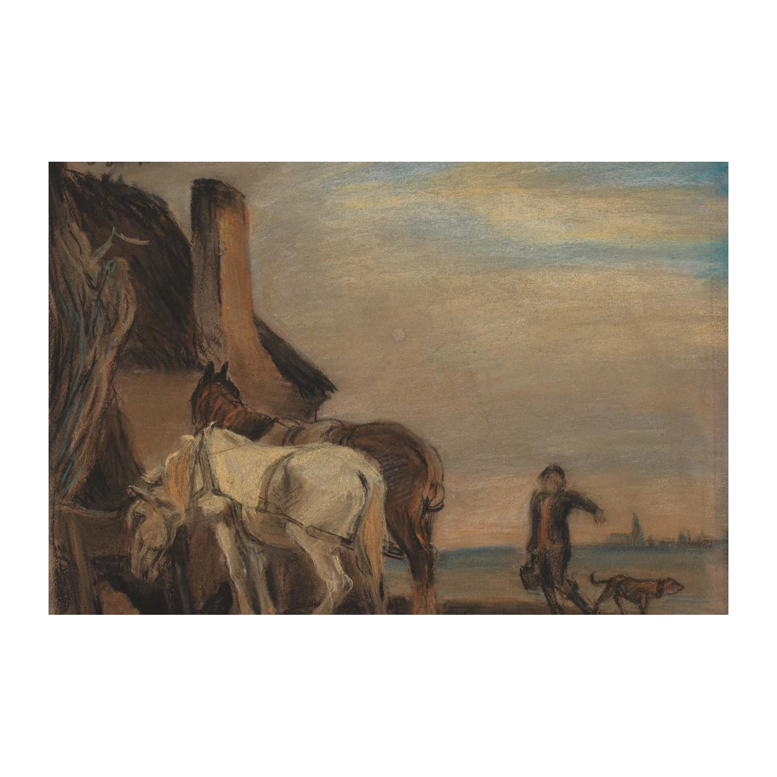 Rustic Horse Stable Scene Wall Art