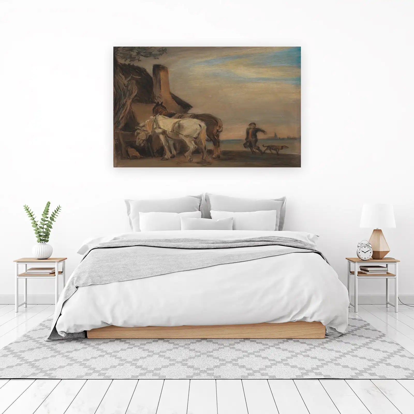 Rustic Horse Stable Scene Wall Art