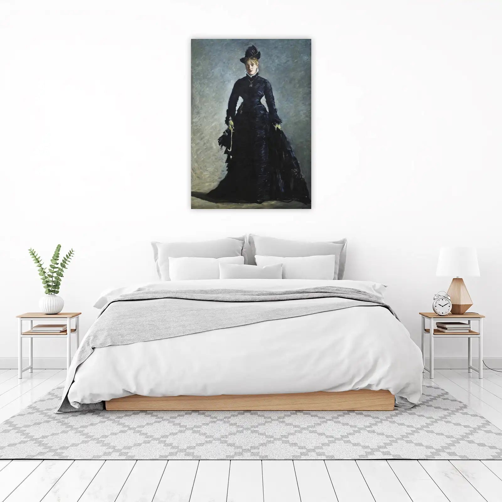 Elegant Victorian Woman in Black Wall Art