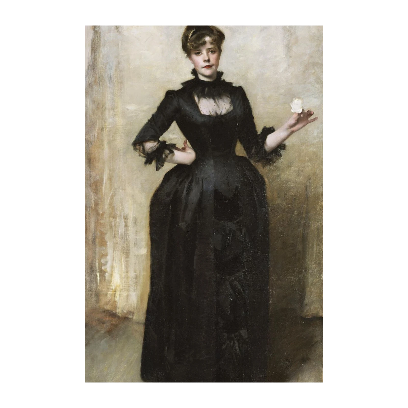 Elegant Woman in Black Gown Wall Art